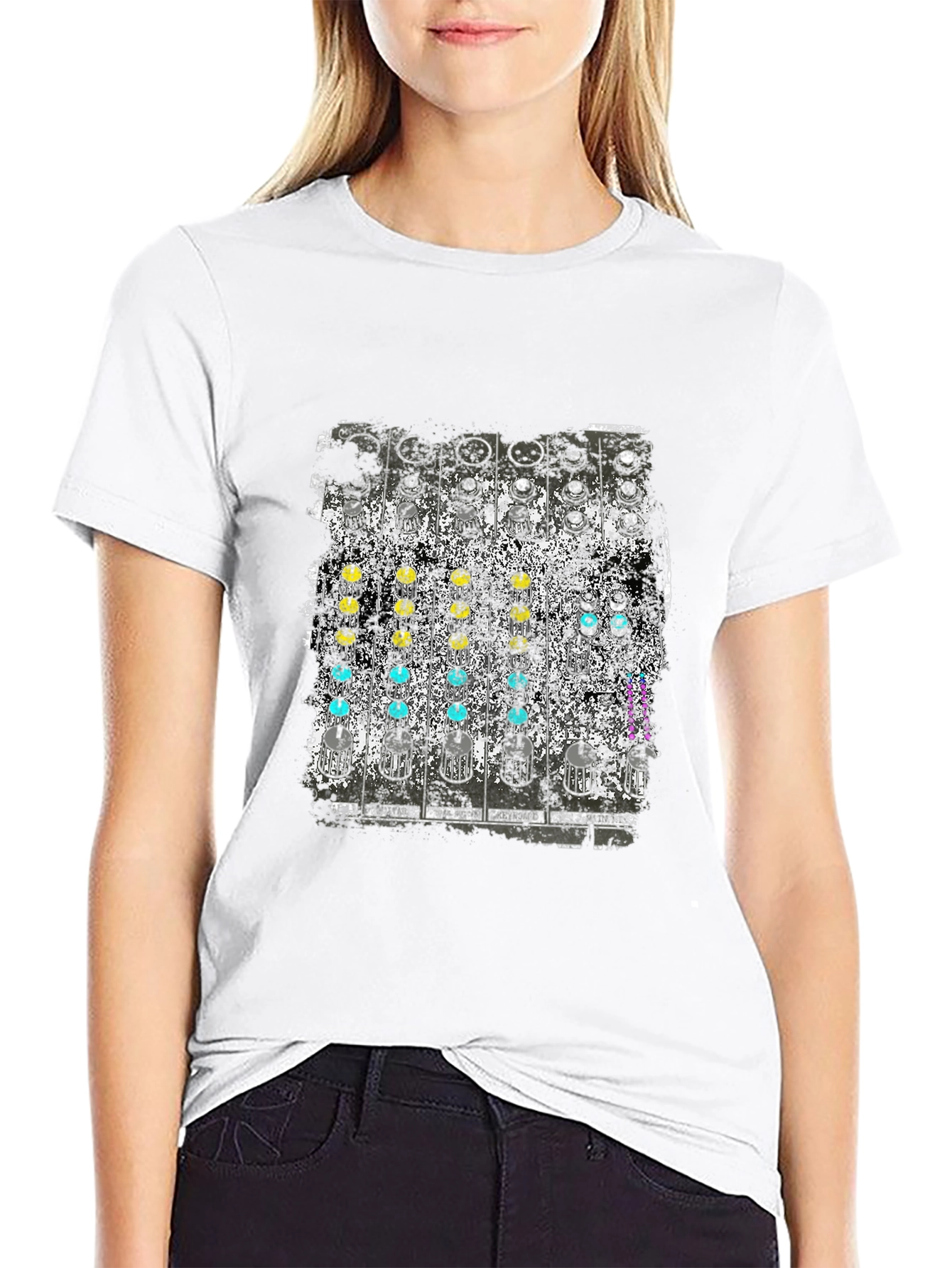Analog Synth Graphic Tee - Retro Music Shirt