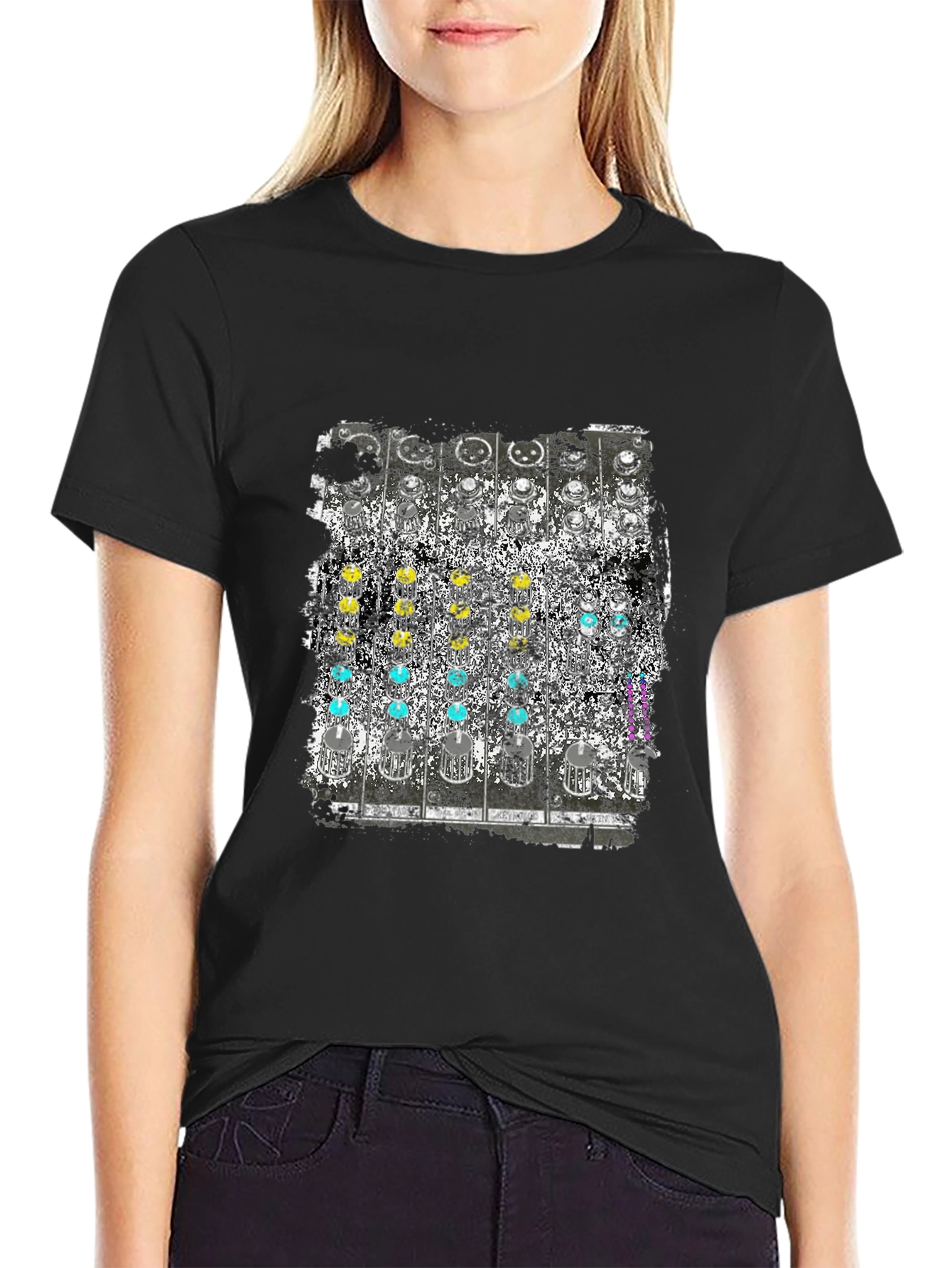 Analog Synth Graphic Tee - Retro Music Shirt