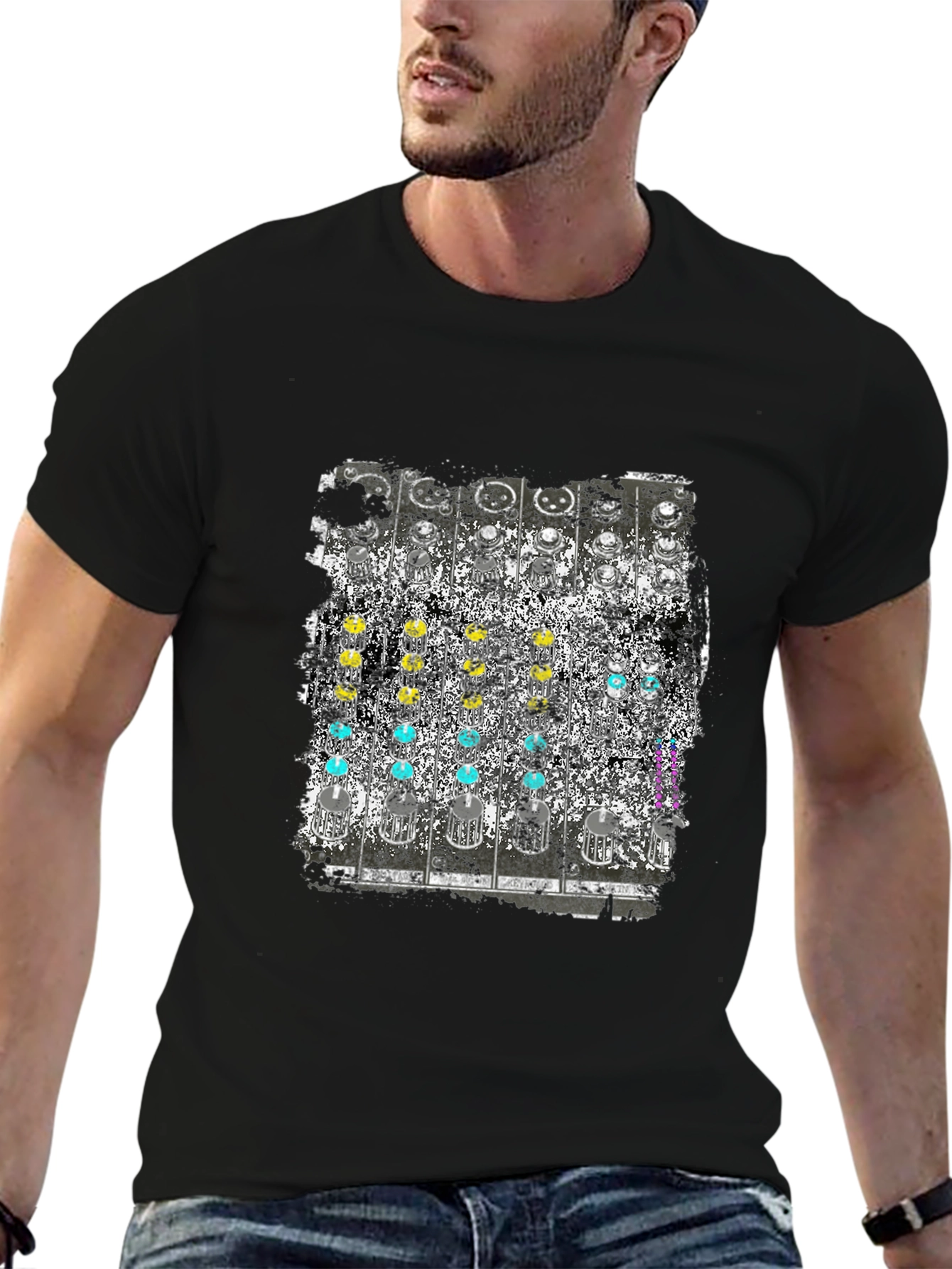 Analog Synth Graphic Tee - Retro Music Shirt