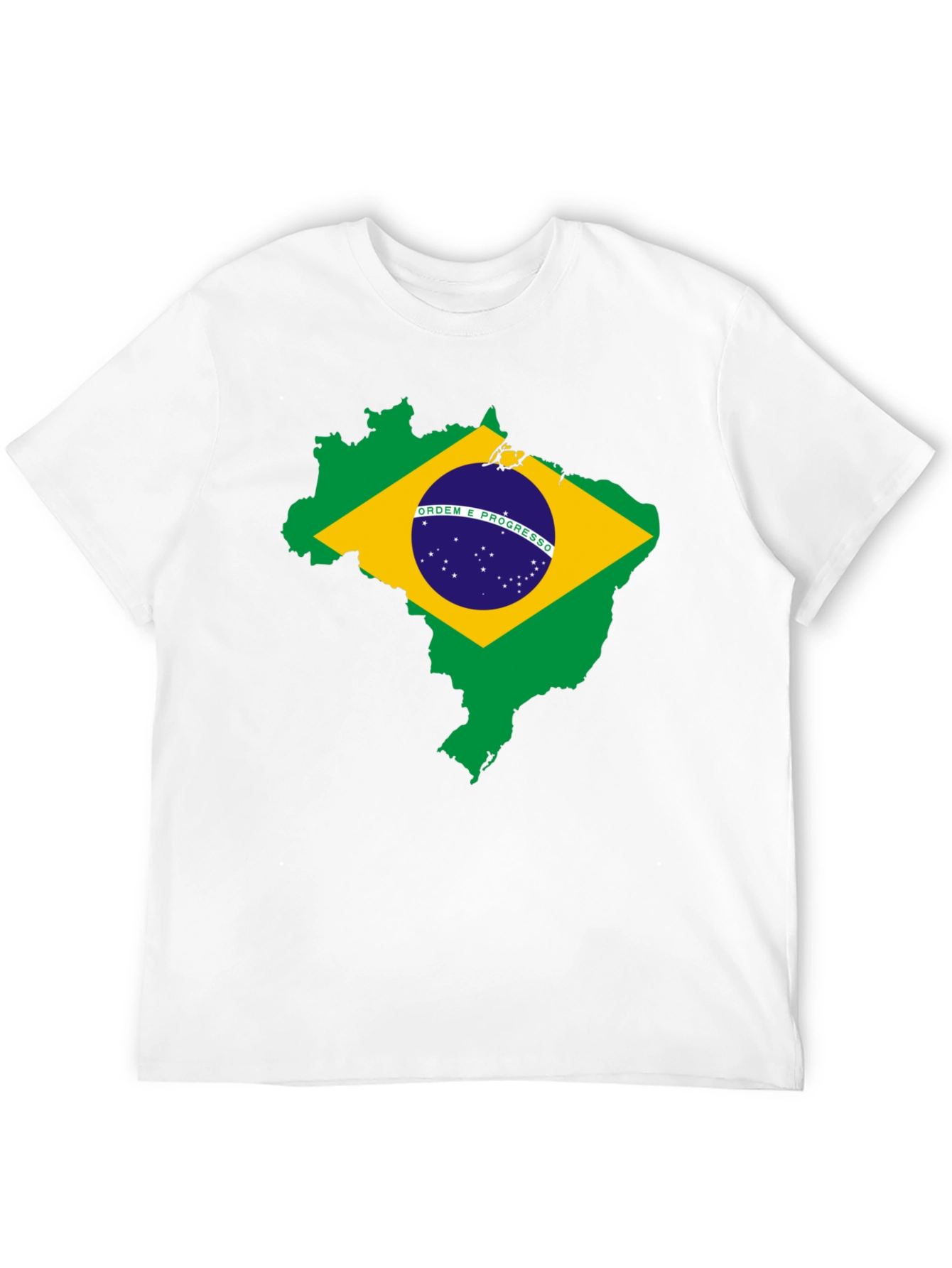 Brazil Flag Map T-Shirt - Black Cotton Tee