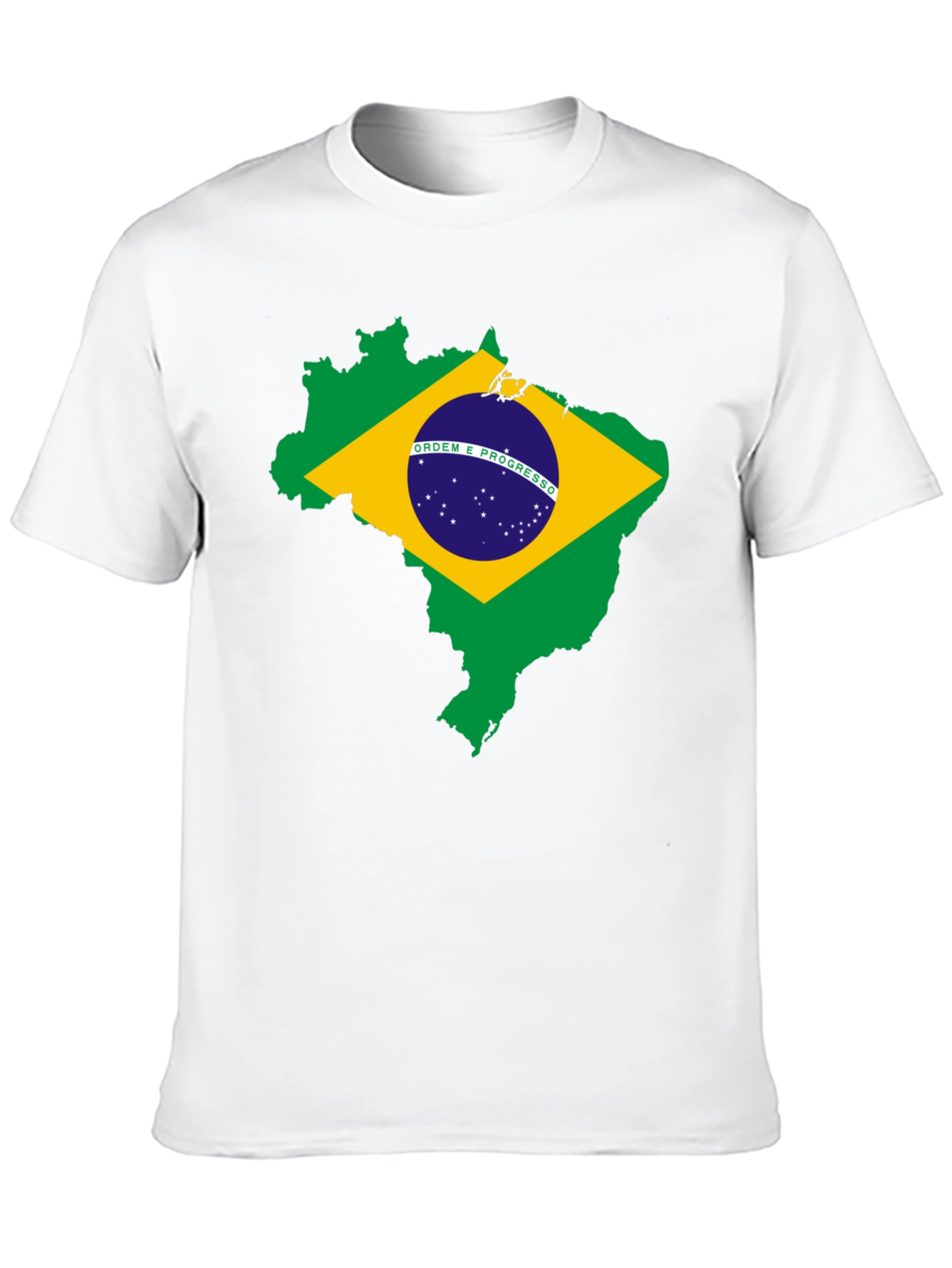 Brazil Flag Map T-Shirt - Black Cotton Tee