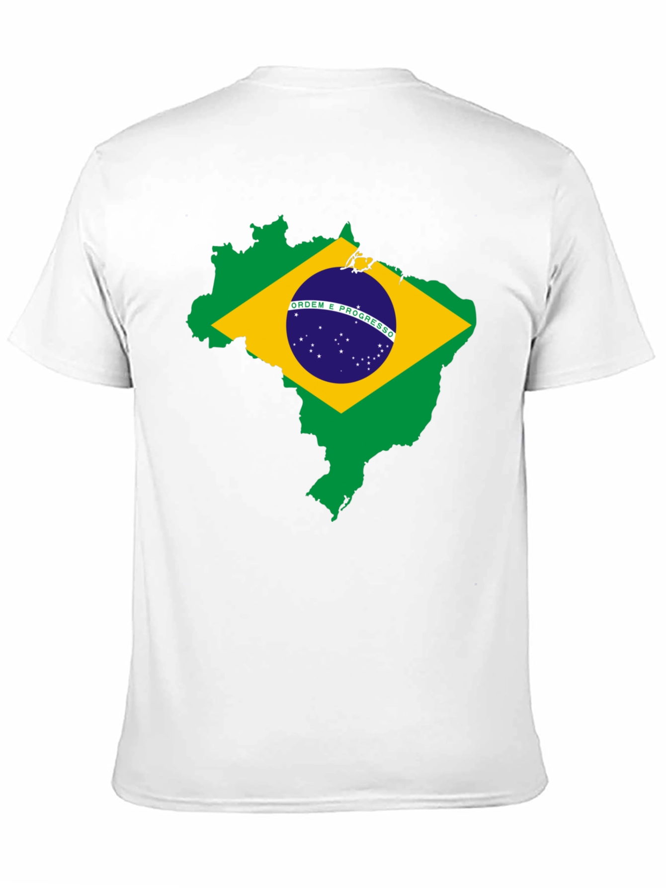Brazil Flag Map T-Shirt - Black Cotton Tee