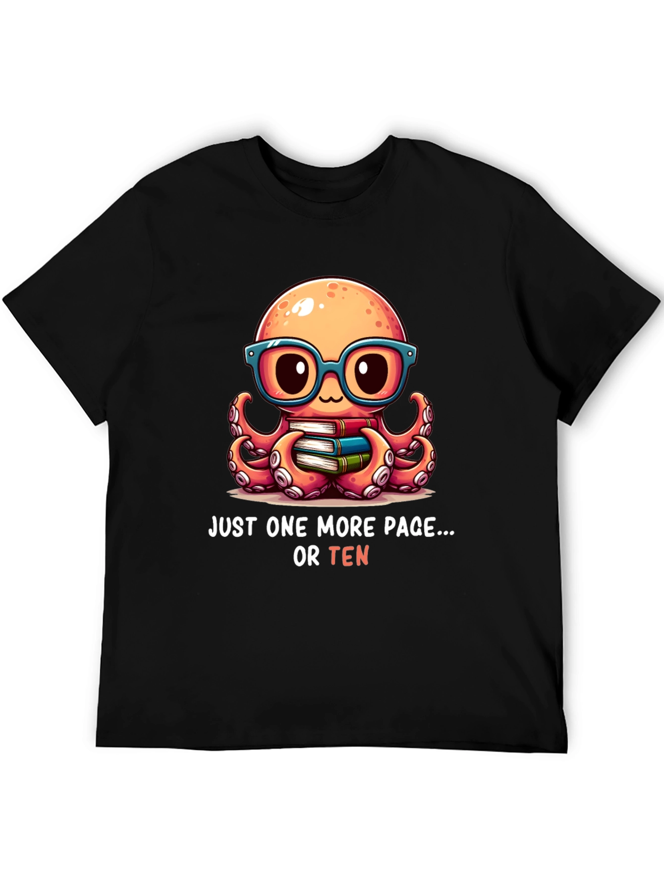 Cute Octopus Reading T-Shirt