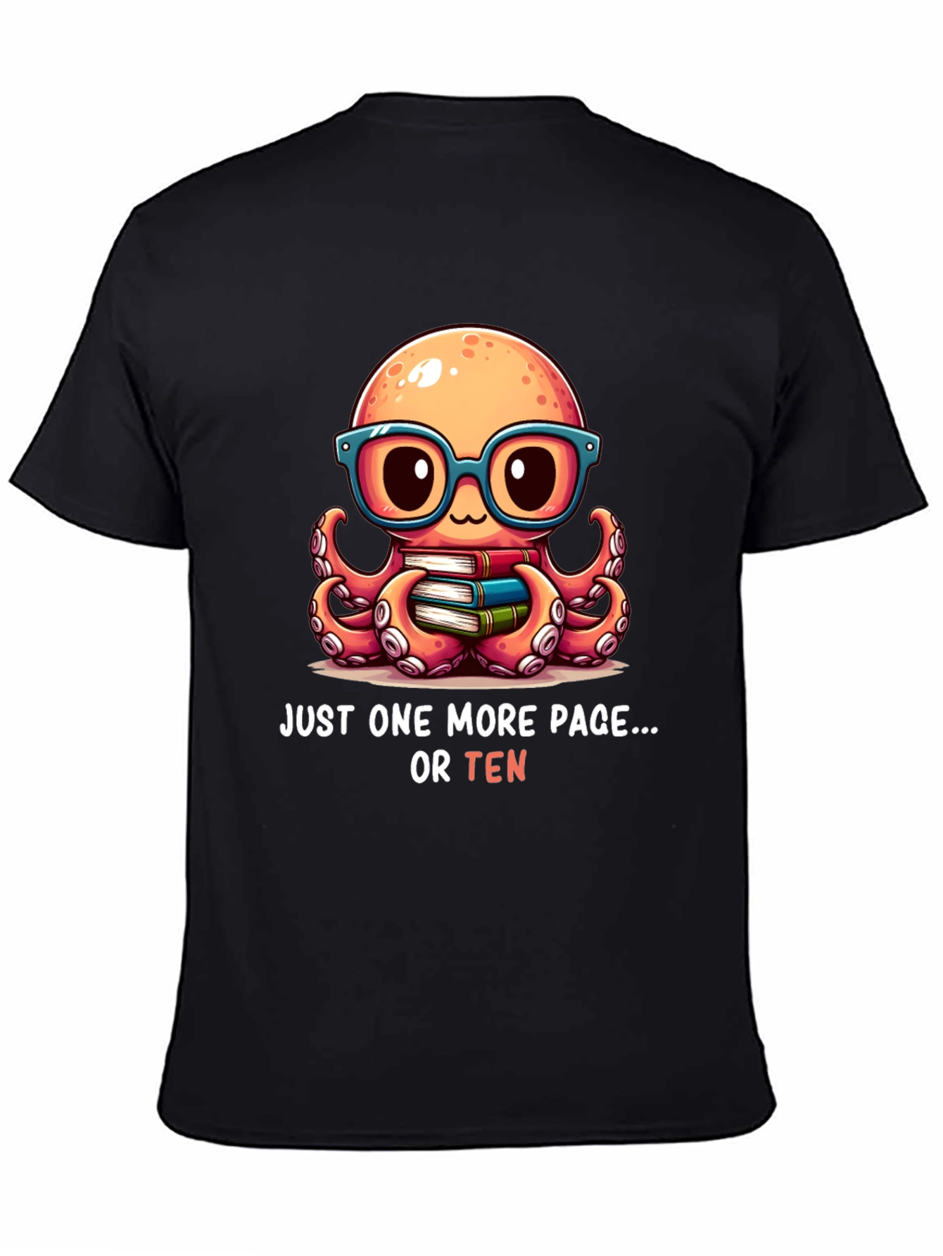 Cute Octopus Reading T-Shirt