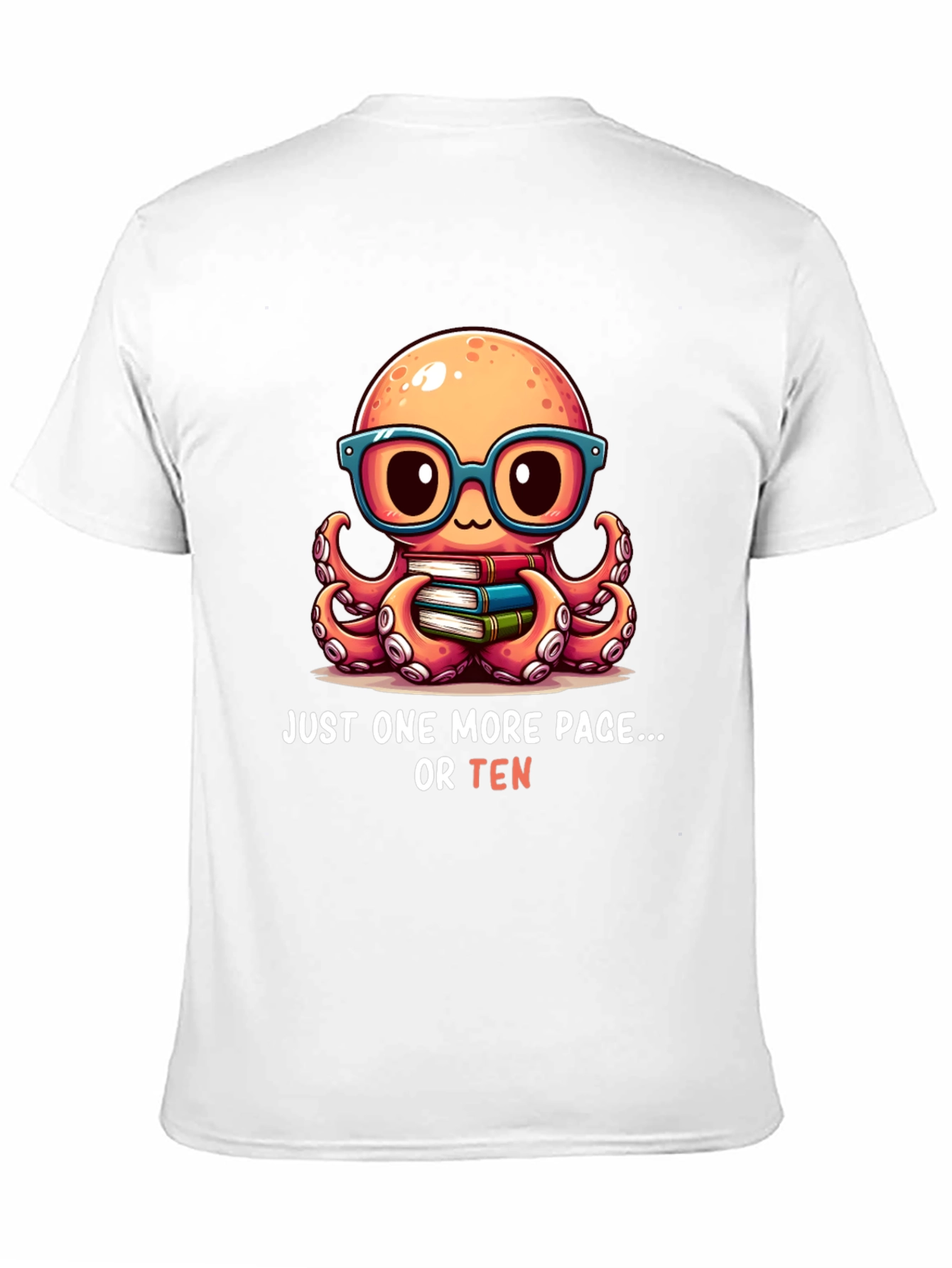 Cute Octopus Reading T-Shirt