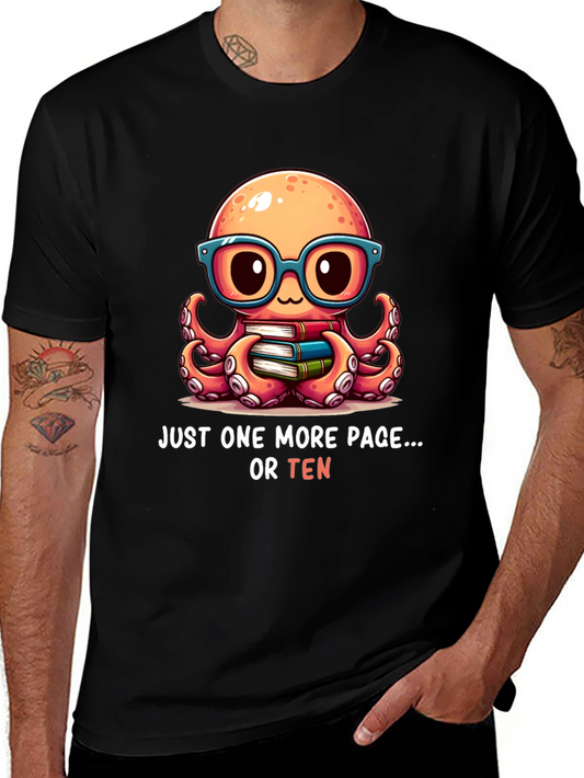 Cute Octopus Reading T-Shirt