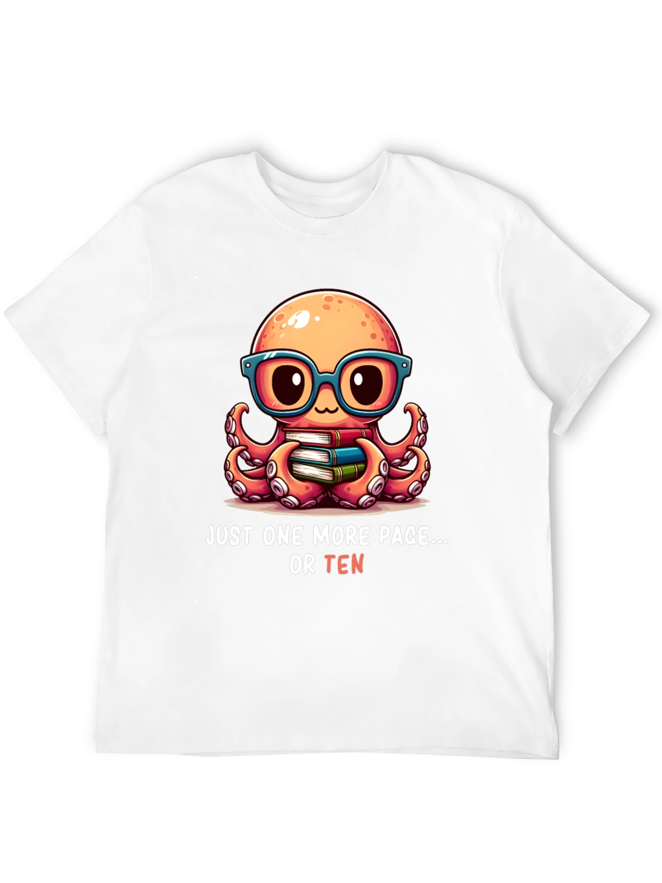 Cute Octopus Reading T-Shirt