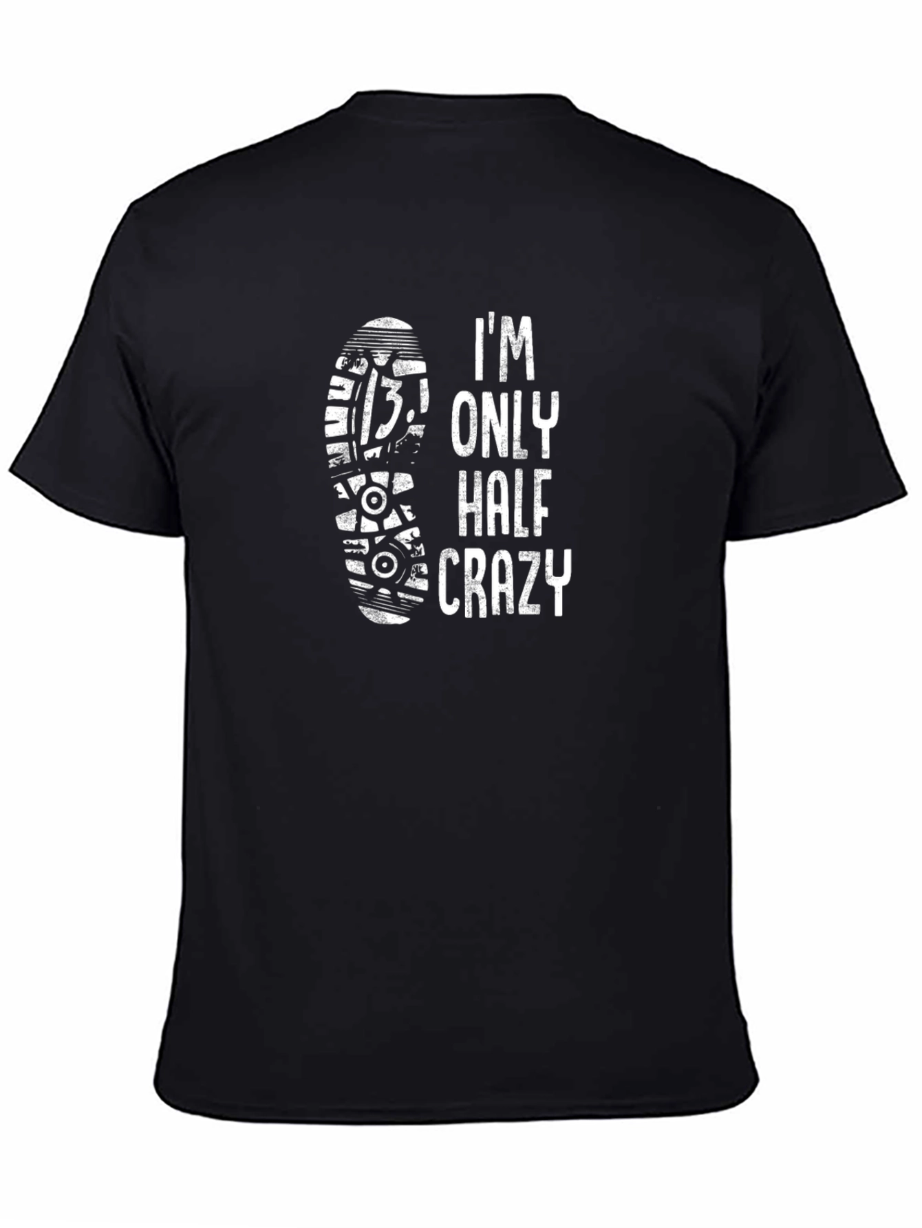Half Crazy Running Shoe Print Black T-Shirt