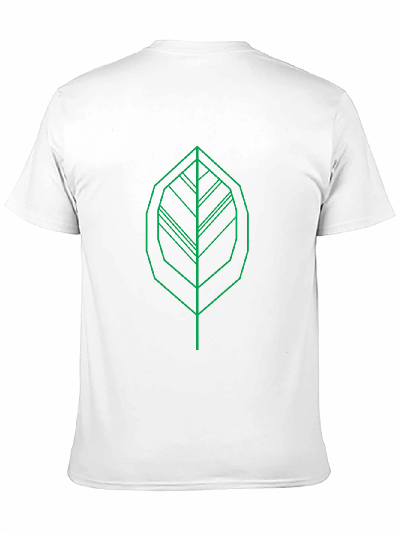 Geometric Leaf Graphic Tee - Modern Green Print