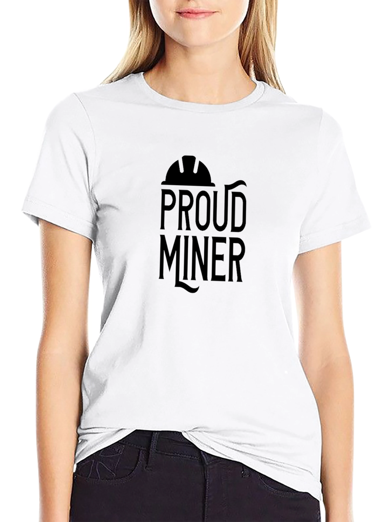 Proud Miner T-Shirt - Black Crew Neck
