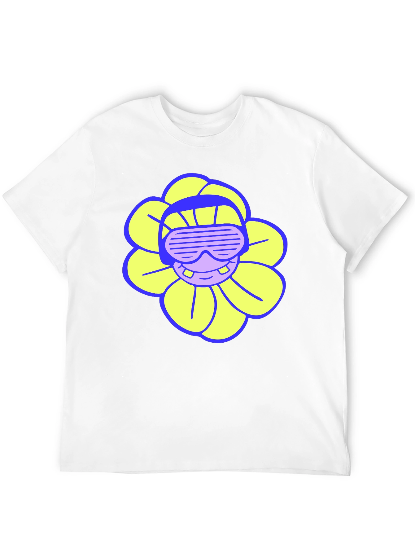 Cool Flower Tee - Black Cotton T-Shirt