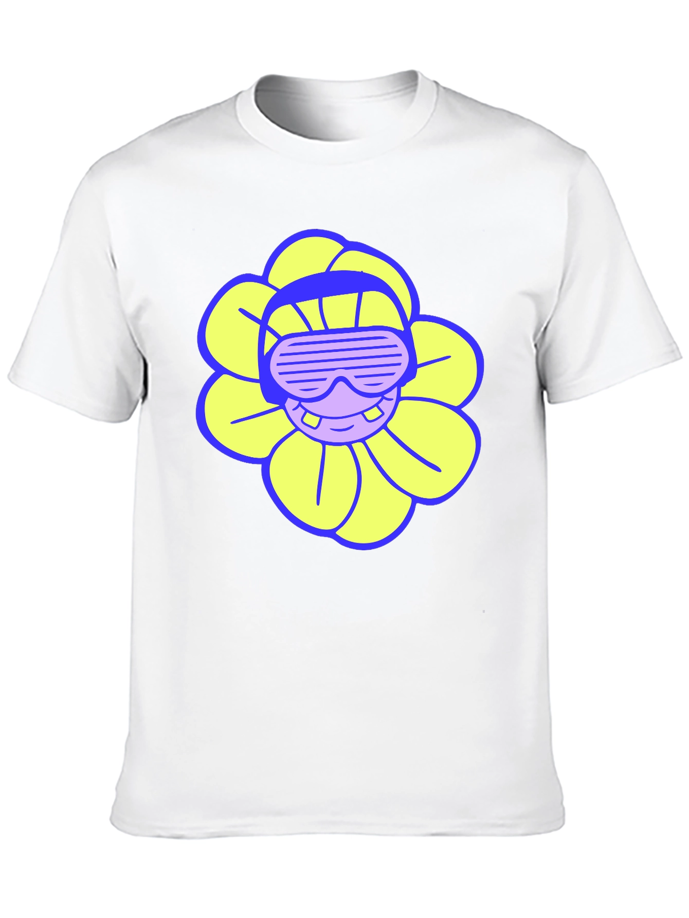 Cool Flower Tee - Black Cotton T-Shirt