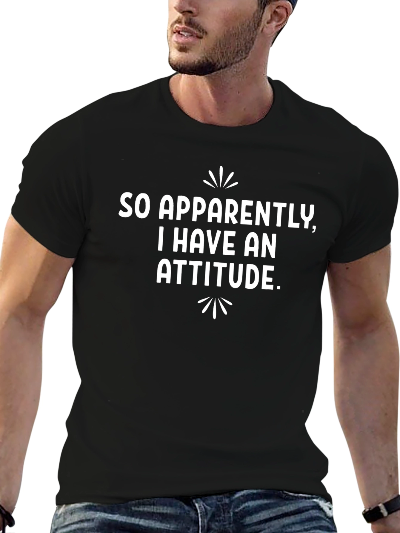 Sarcastic Attitude Graphic Tee - Black Cotton T-Shirt