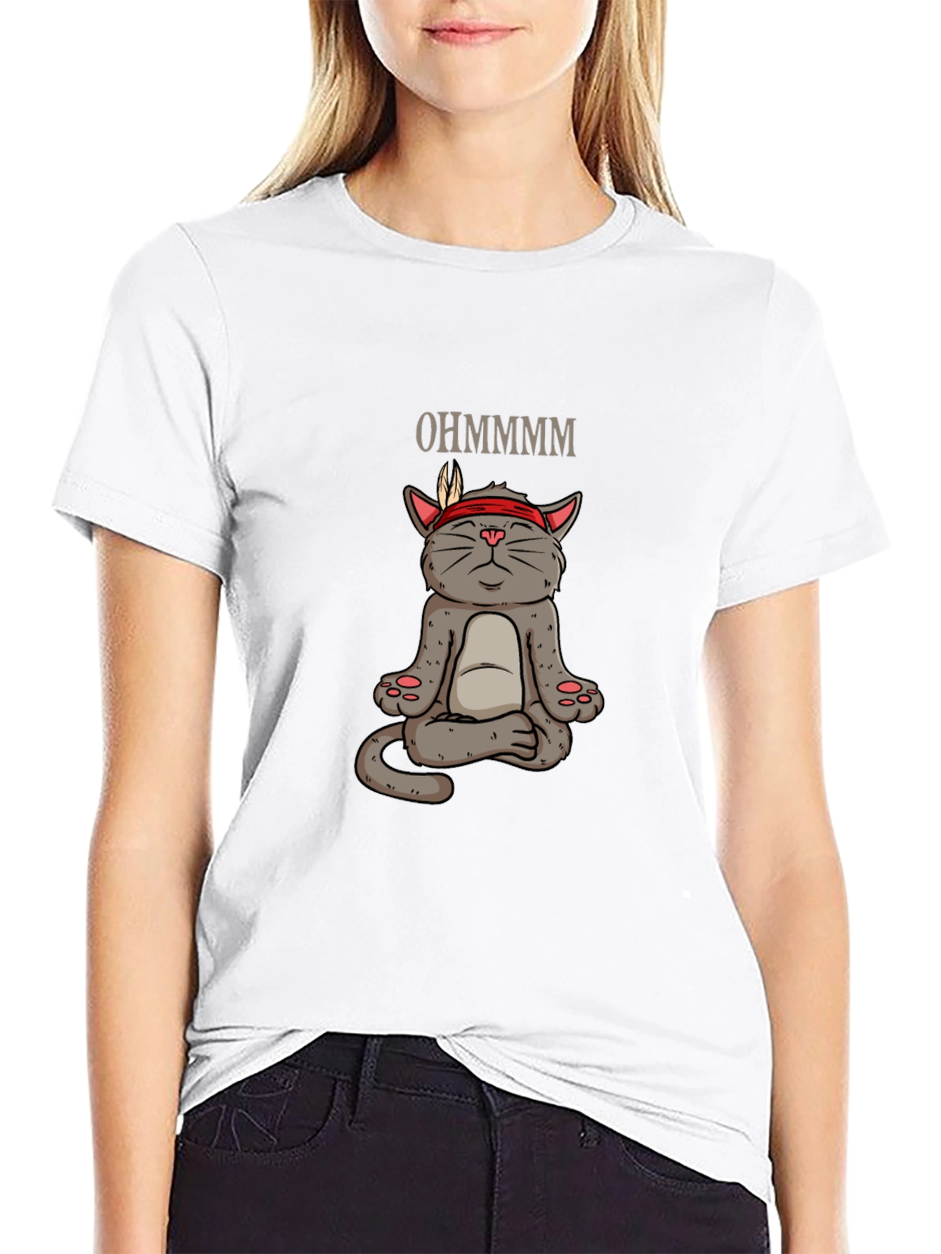 Meditating Cat Tee - Ohm Funny Yoga Shirt