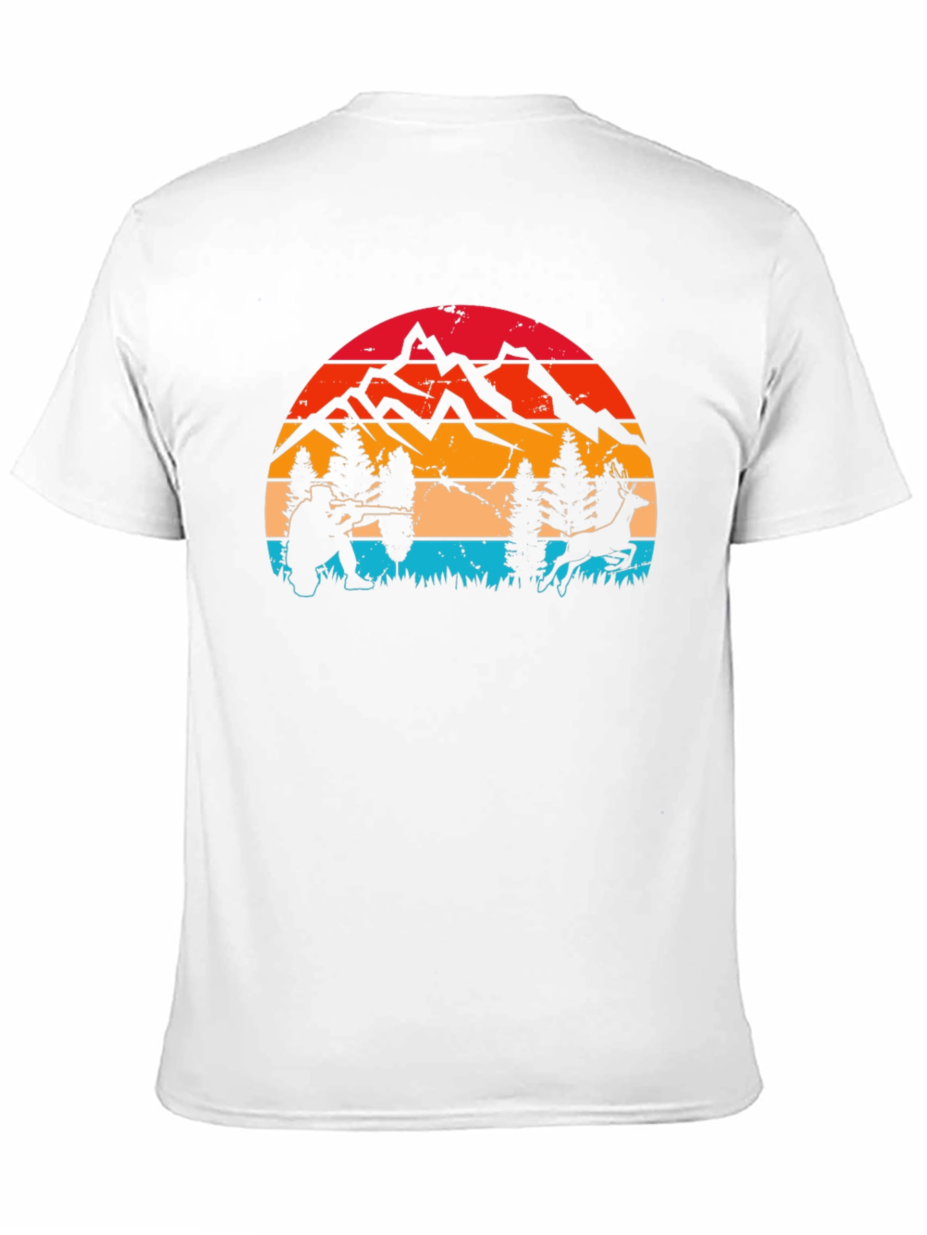 Hunter & Deer Graphic Tee - Retro Style
