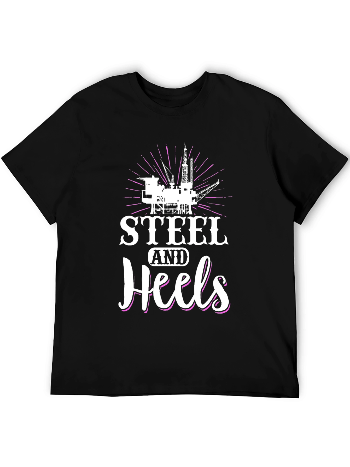 Steel and Heels Black Graphic Tee