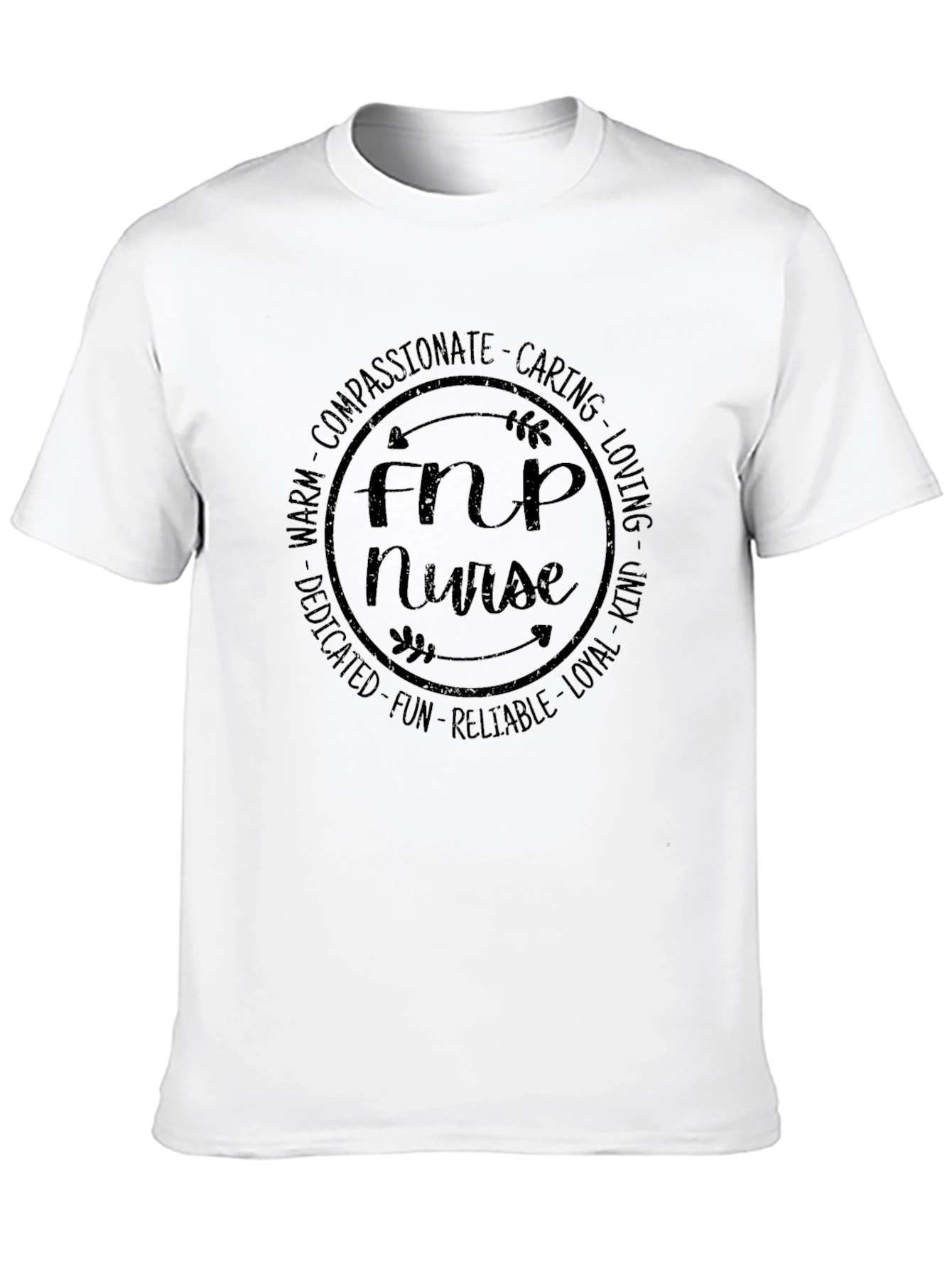 FNP Nurse Compassionate Caring Graphic T-Shirt