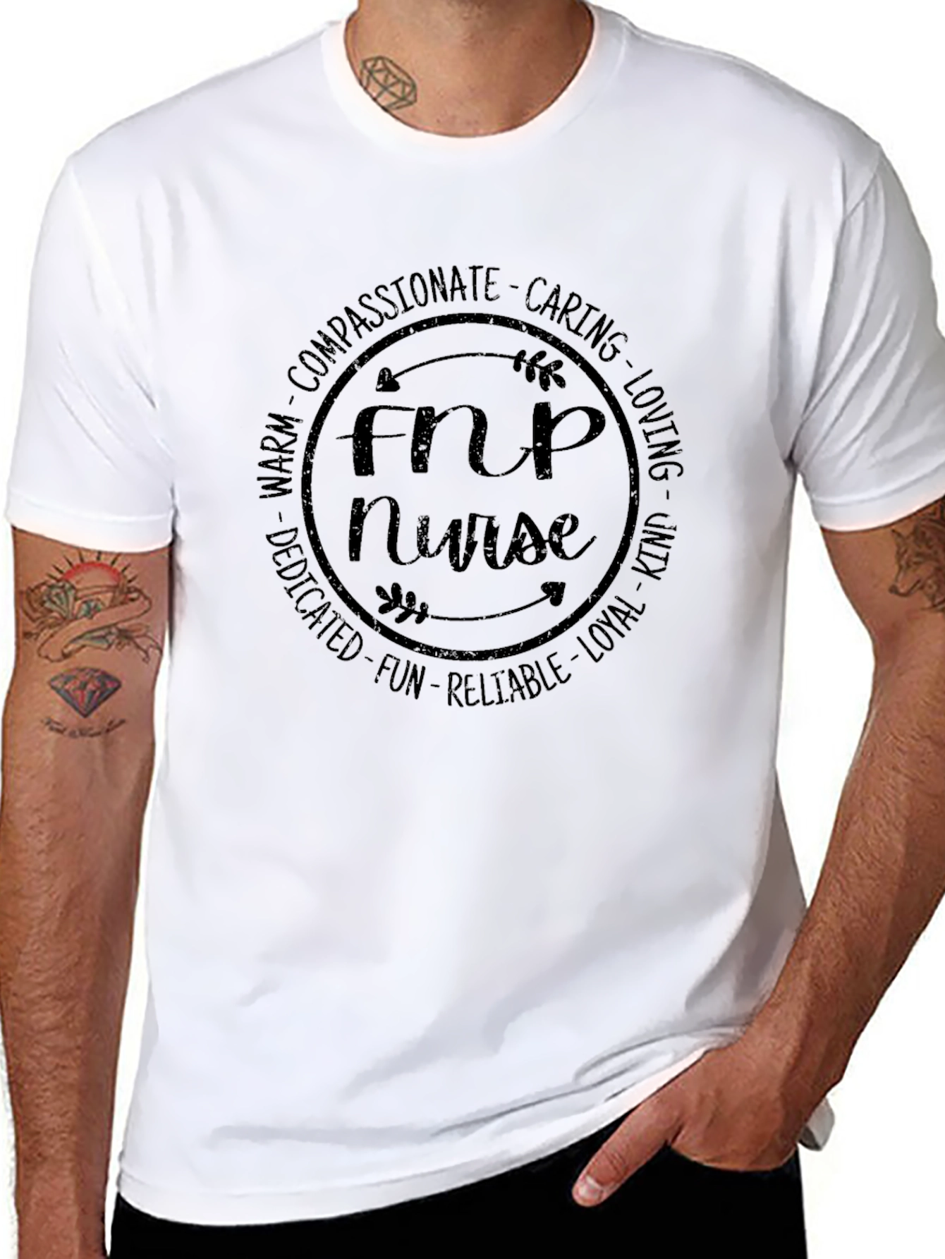 FNP Nurse Compassionate Caring Graphic T-Shirt