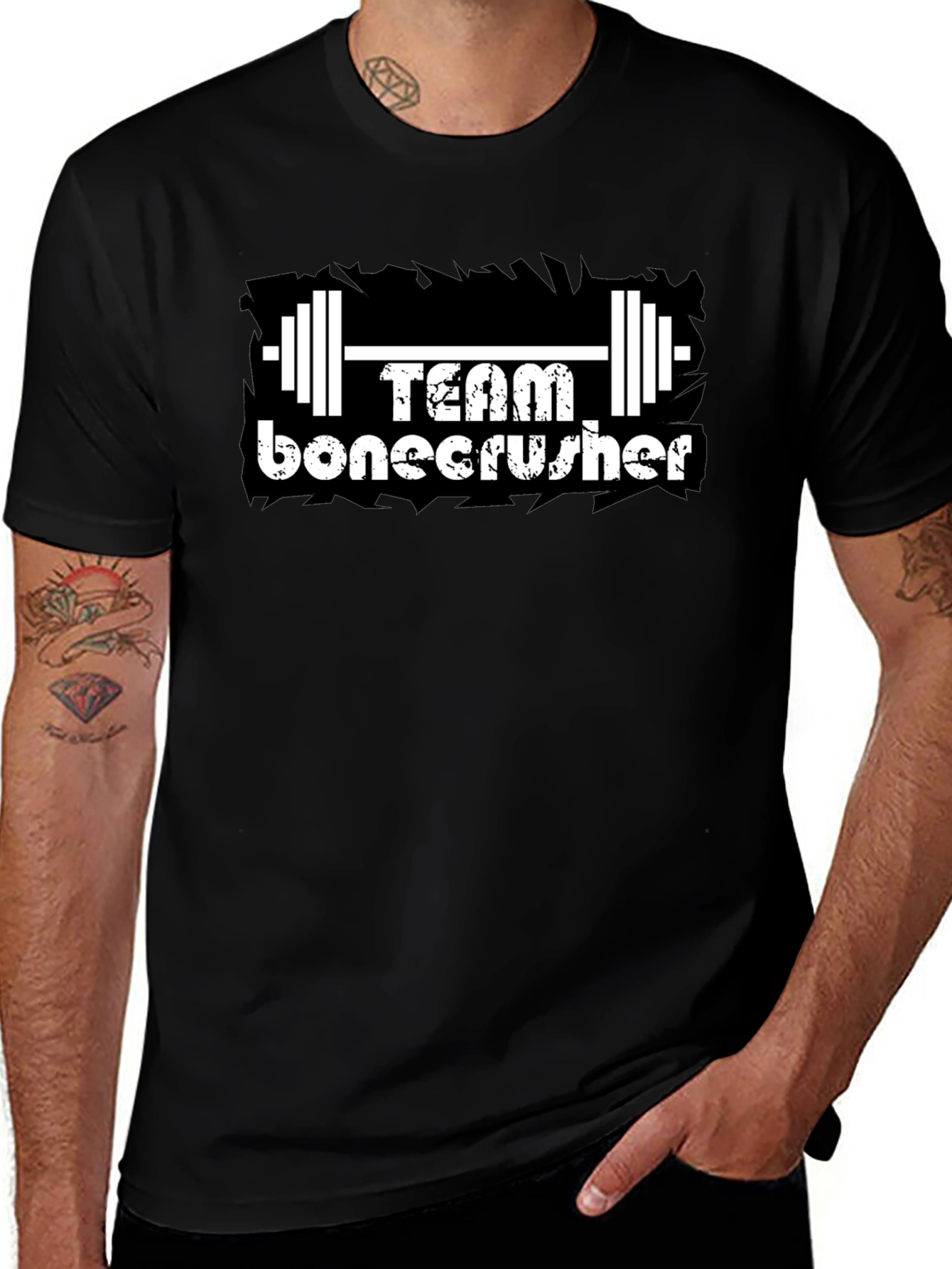 Team Bonecrusher Black T-Shirt - Gym Workout Tee