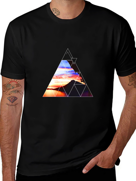 Sunset Triangle Graphic Tee - Stylish Comfort