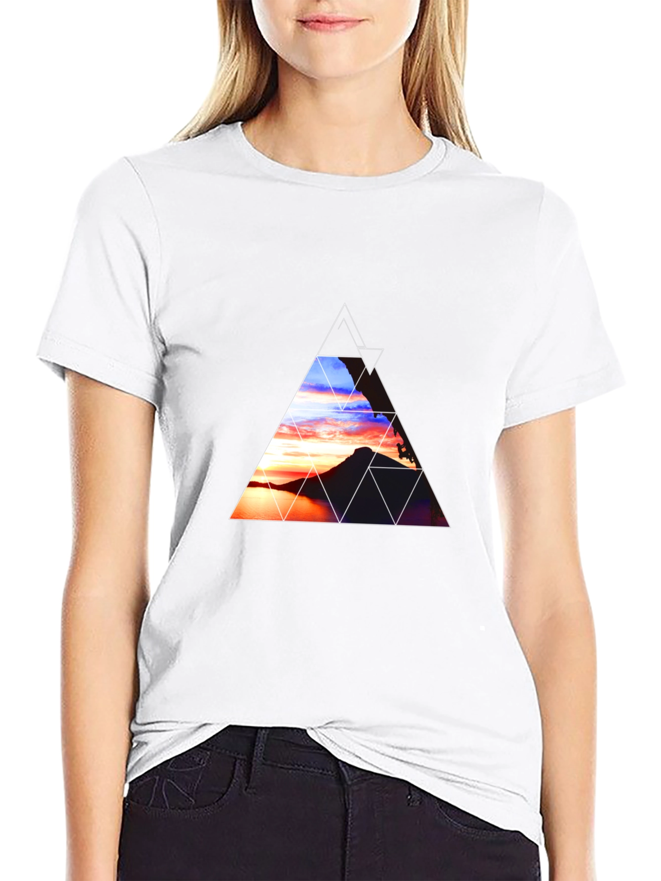 Sunset Triangle Graphic Tee - Stylish Comfort