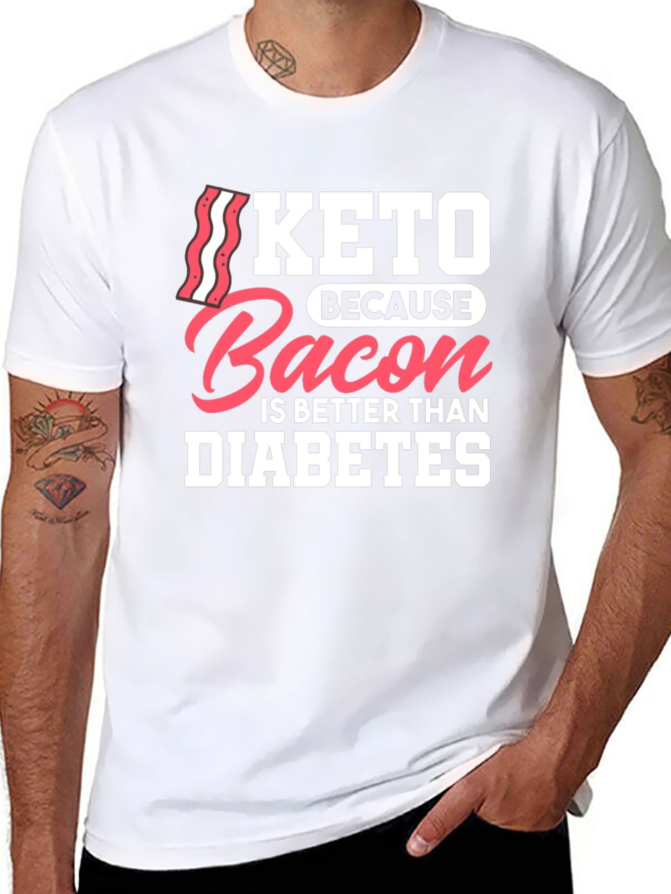 Keto Bacon Better Than Diabetes Graphic T-Shirt