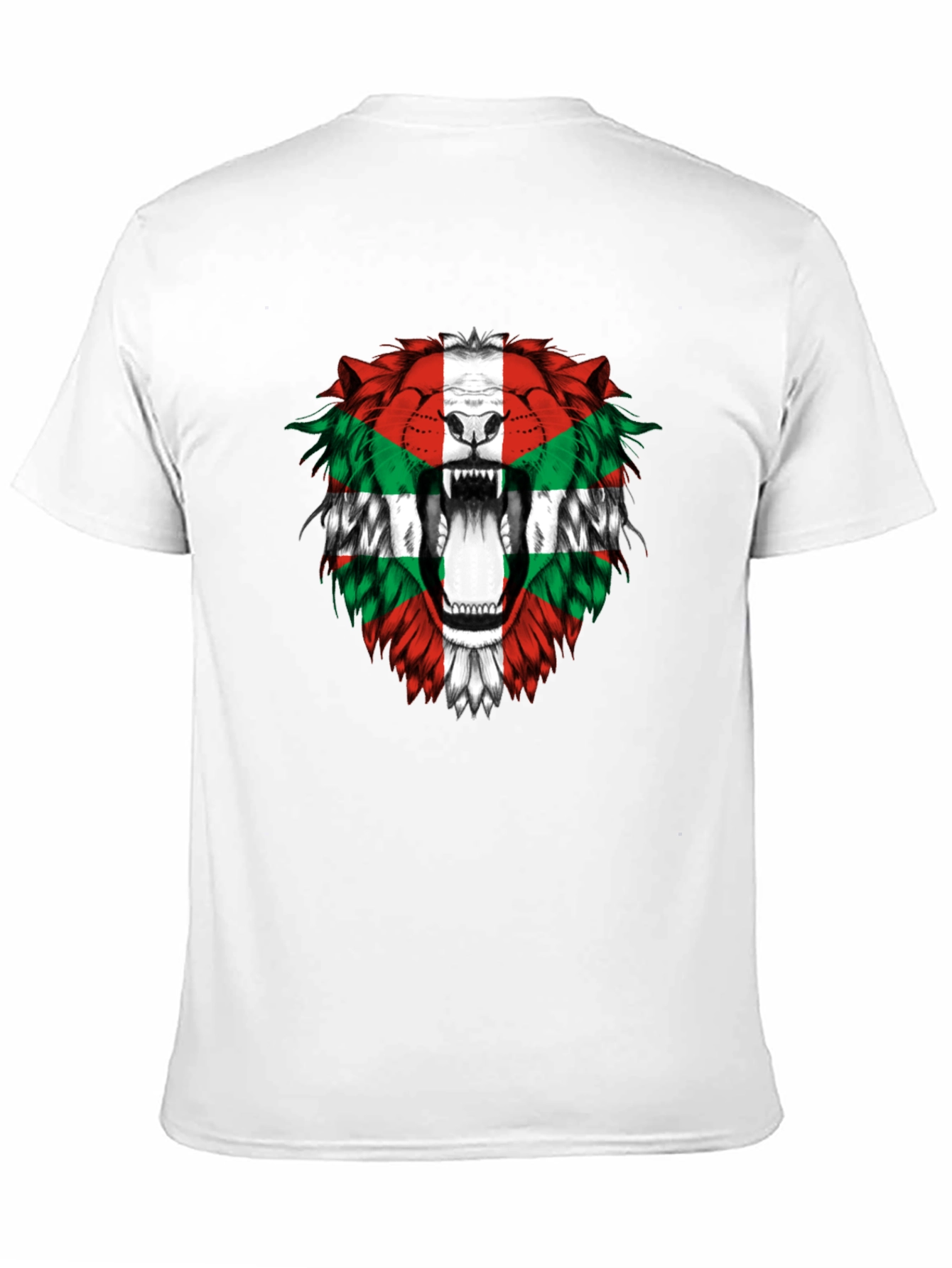 Basque Flag Lion Graphic Tee - Black Cotton T-Shirt