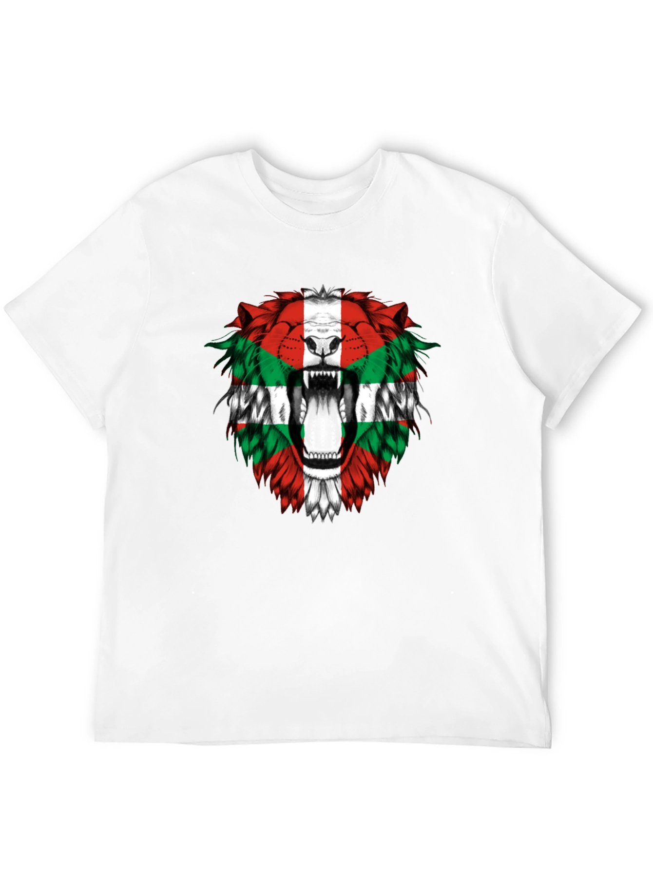 Basque Flag Lion Graphic Tee - Black Cotton T-Shirt