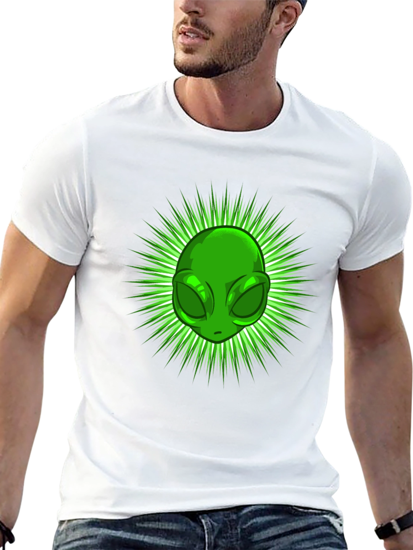 Alien Head Graphic Tee - Black T-Shirt