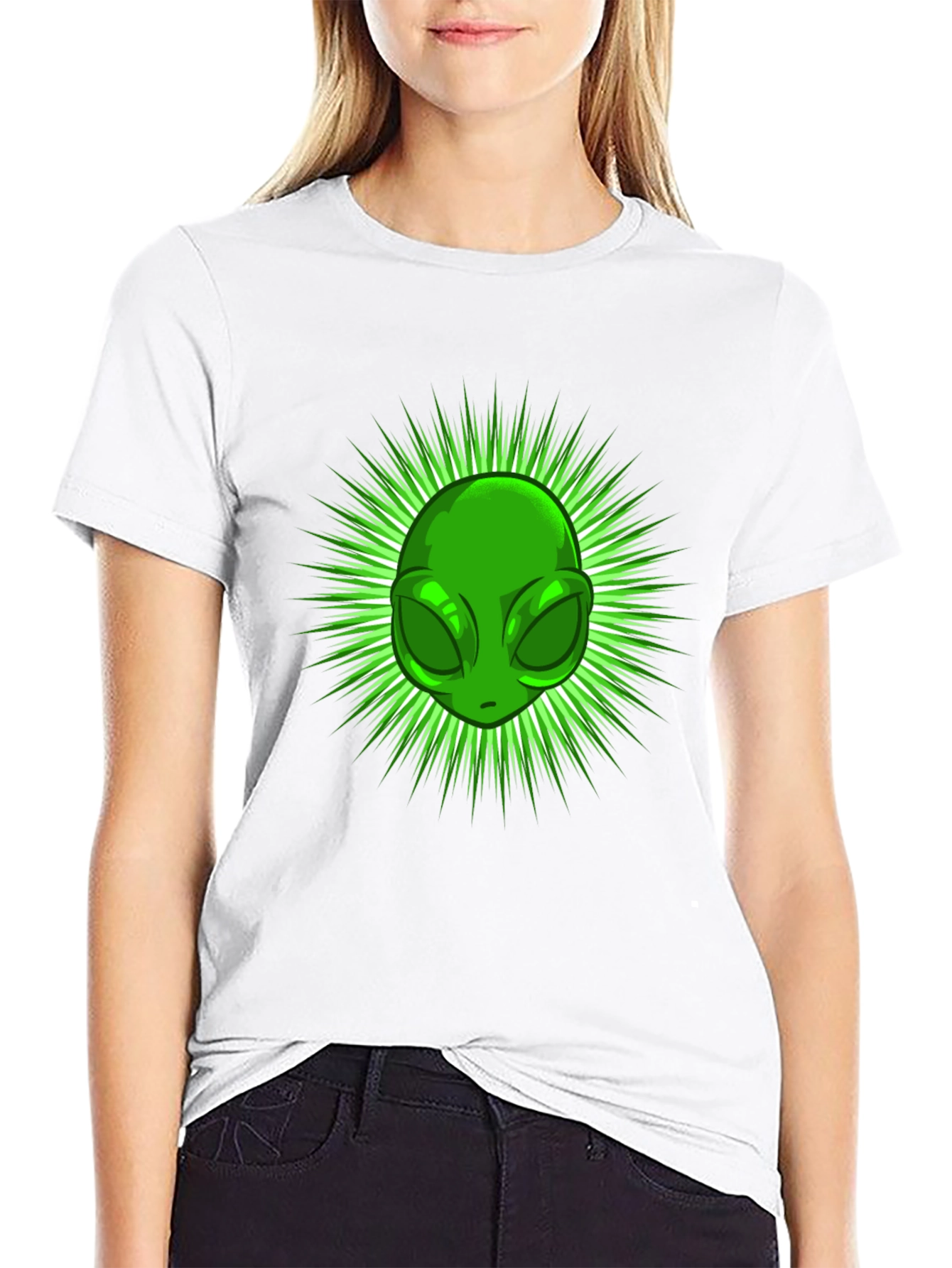 Alien Head Graphic Tee - Black T-Shirt