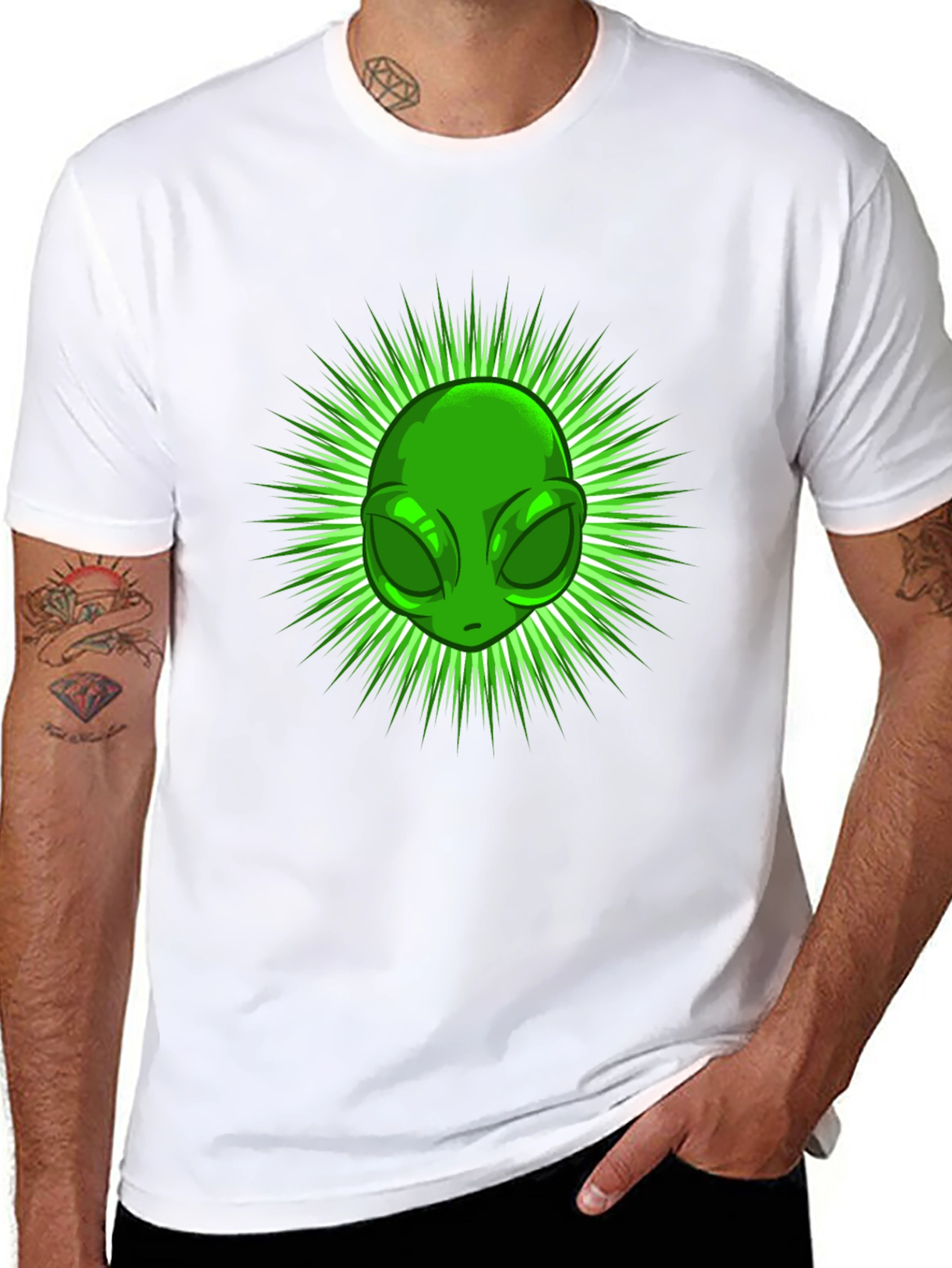 Alien Head Graphic Tee - Black T-Shirt