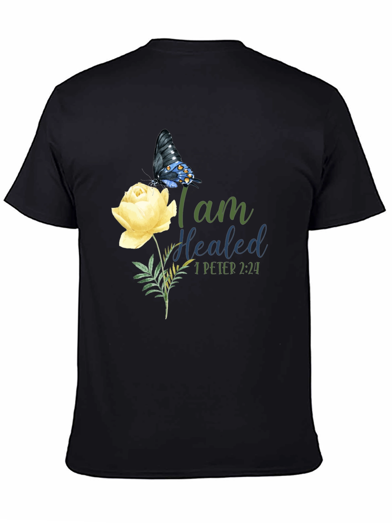 I Am Healed Butterfly & Rose Graphic T-Shirt