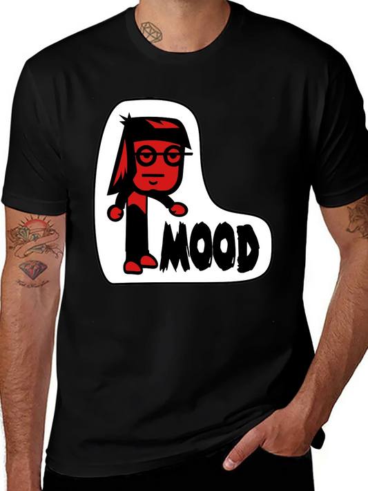 Mood Cartoon Graphic Black T-Shirt