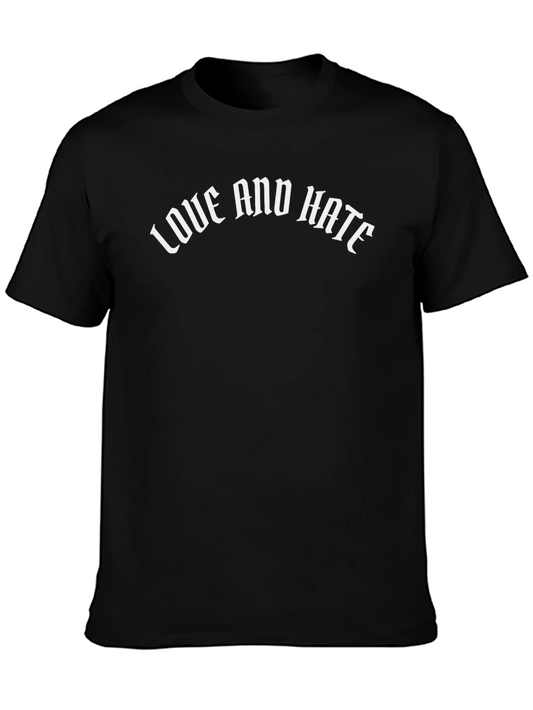 Love and Hate Graphic Black T-Shirt