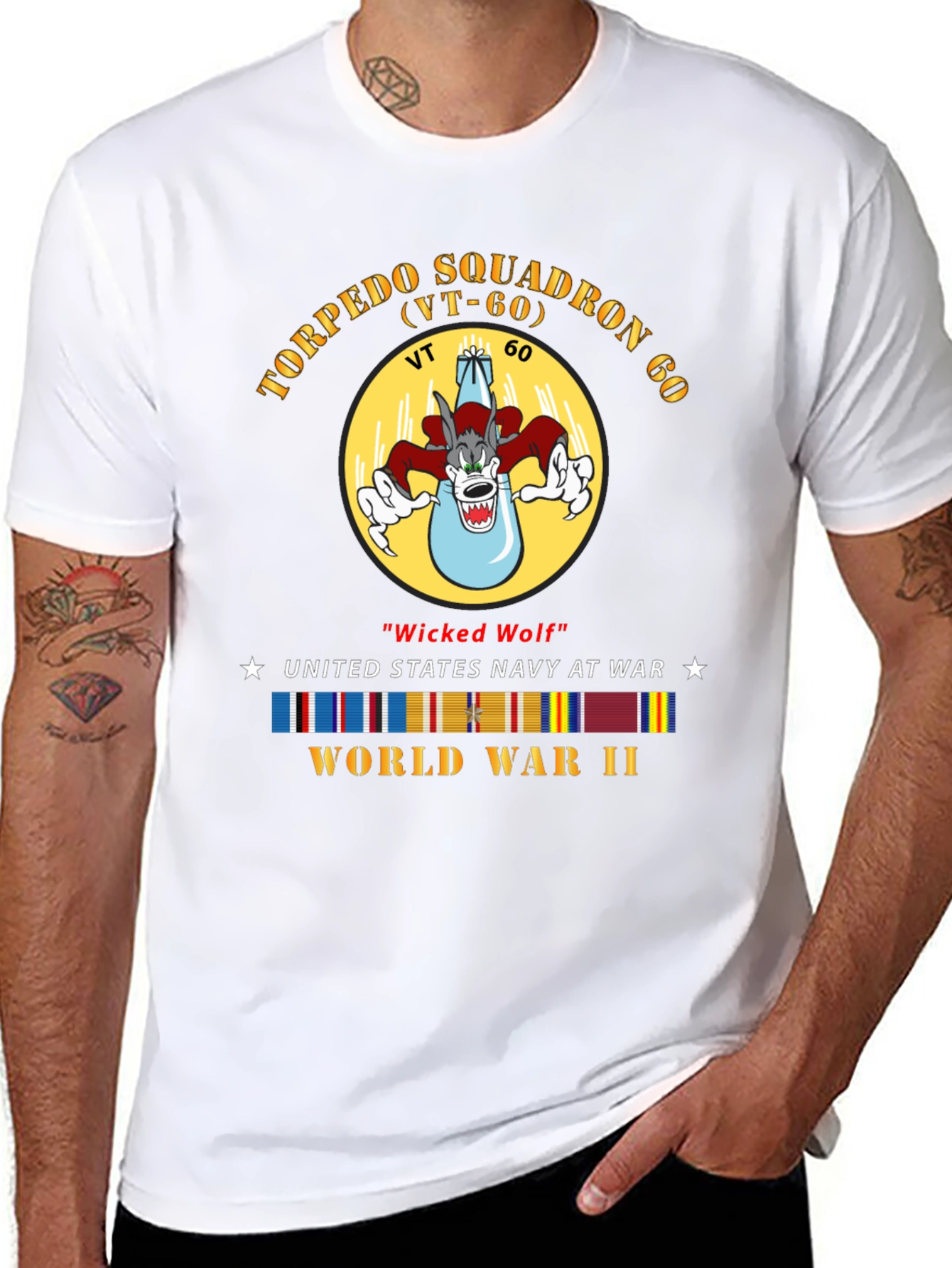 WWII VT-60 Torpedo Squadron Wicked Wolf T-Shirt
