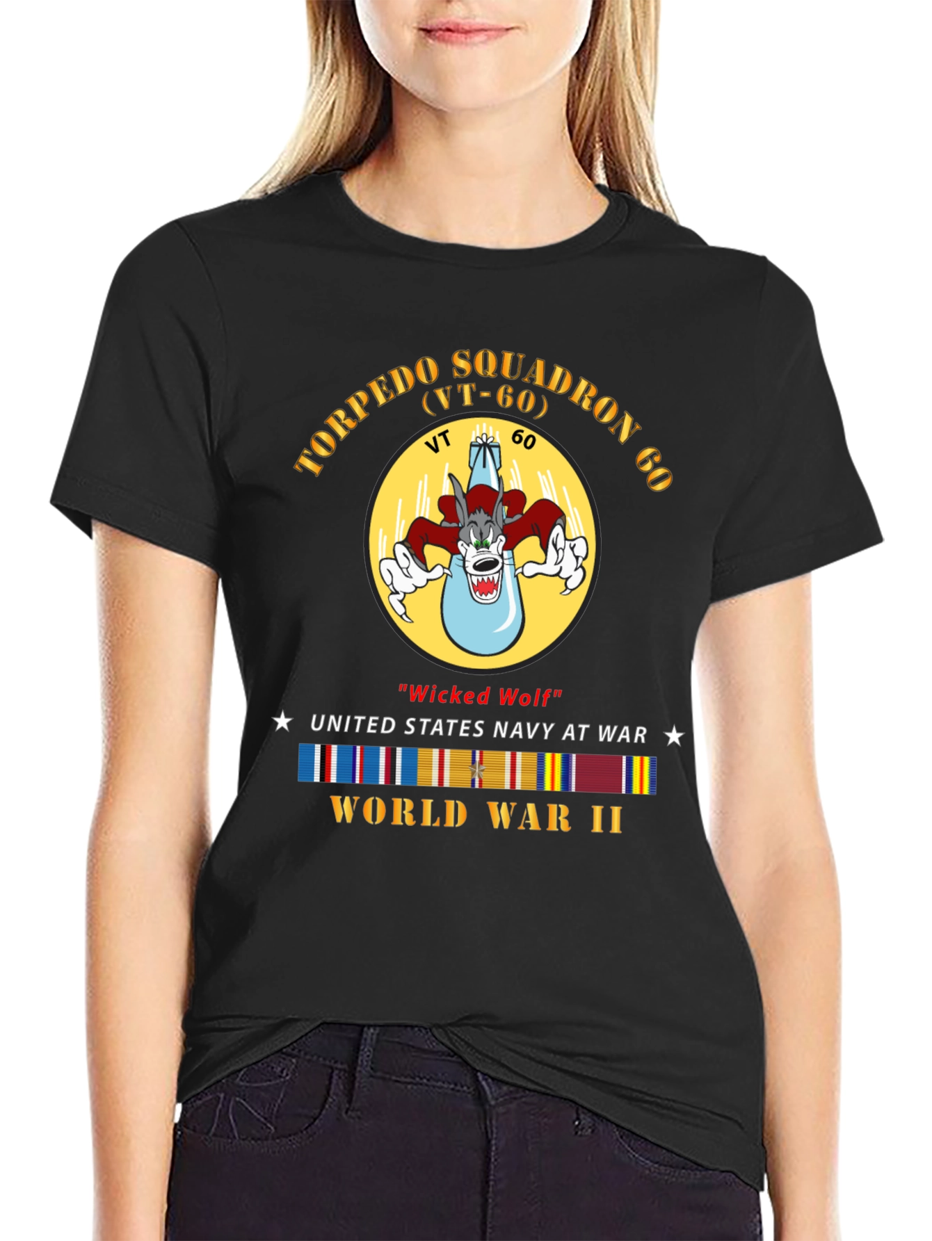 WWII VT-60 Torpedo Squadron Wicked Wolf T-Shirt