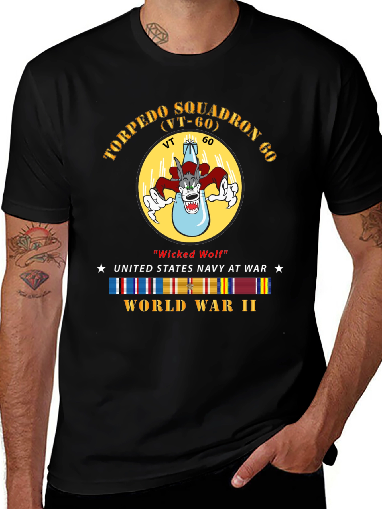 WWII VT-60 Torpedo Squadron Wicked Wolf T-Shirt