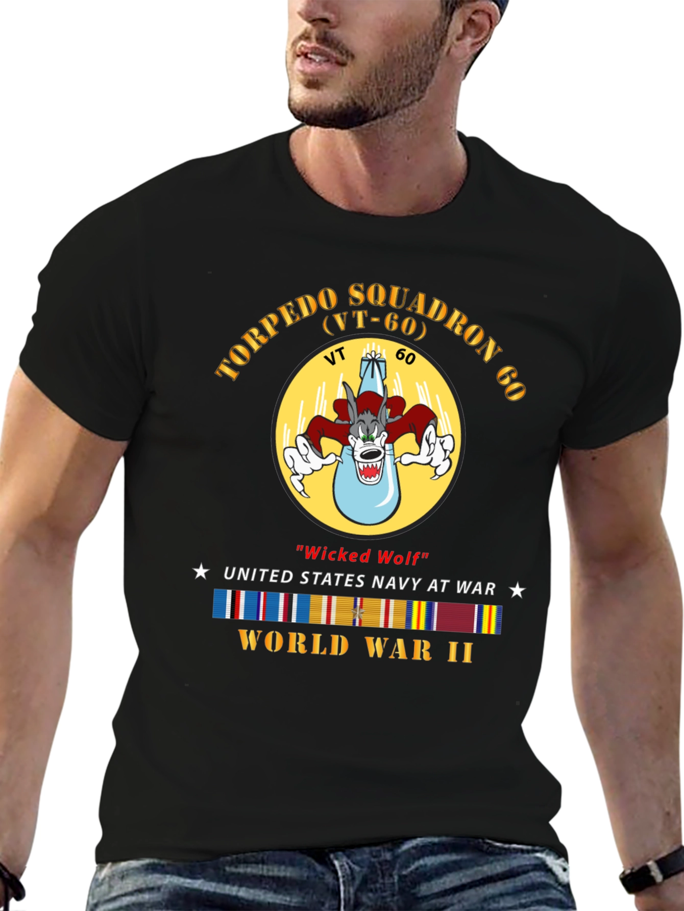 WWII VT-60 Torpedo Squadron Wicked Wolf T-Shirt