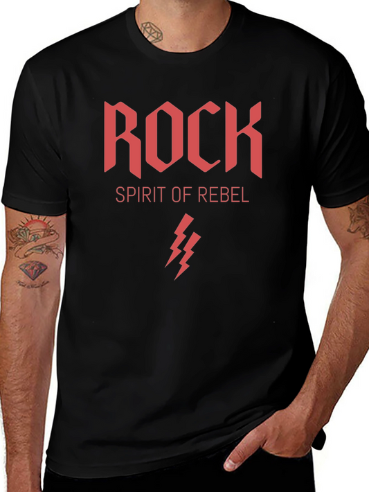 Rock Spirit Rebel Graphic Print Black T-Shirt