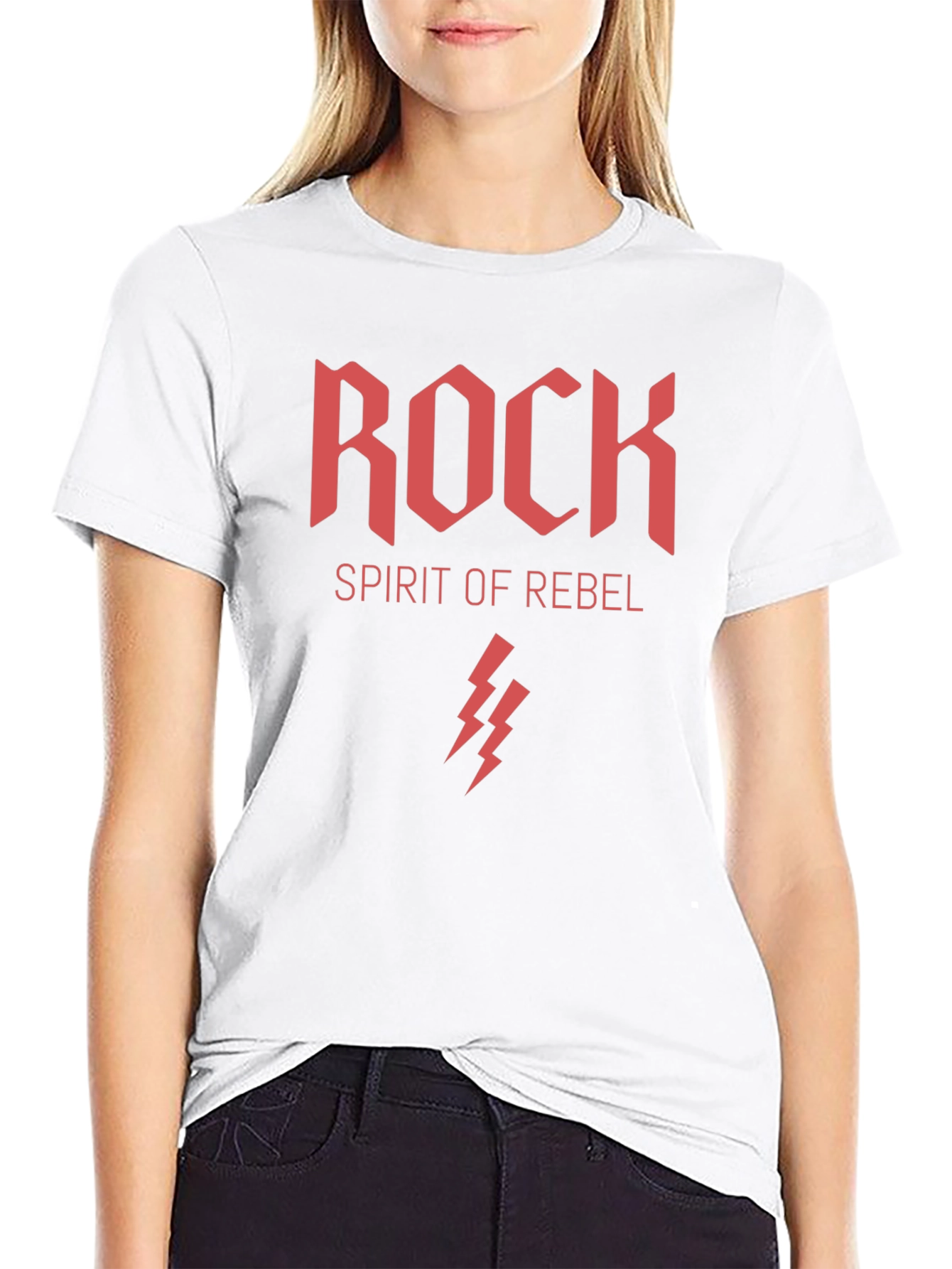 Rock Spirit Rebel Graphic Print Black T-Shirt