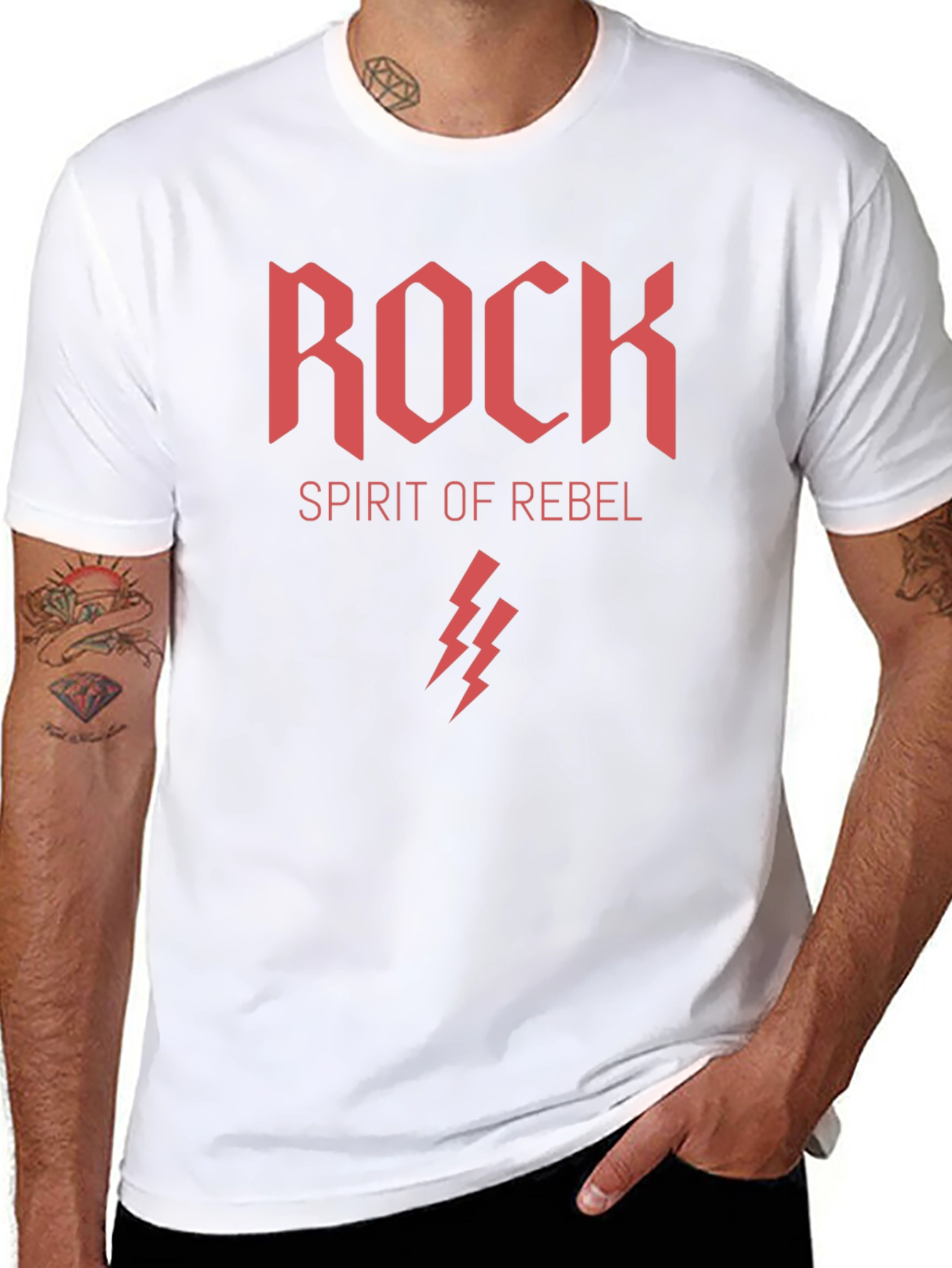 Rock Spirit Rebel Graphic Print Black T-Shirt