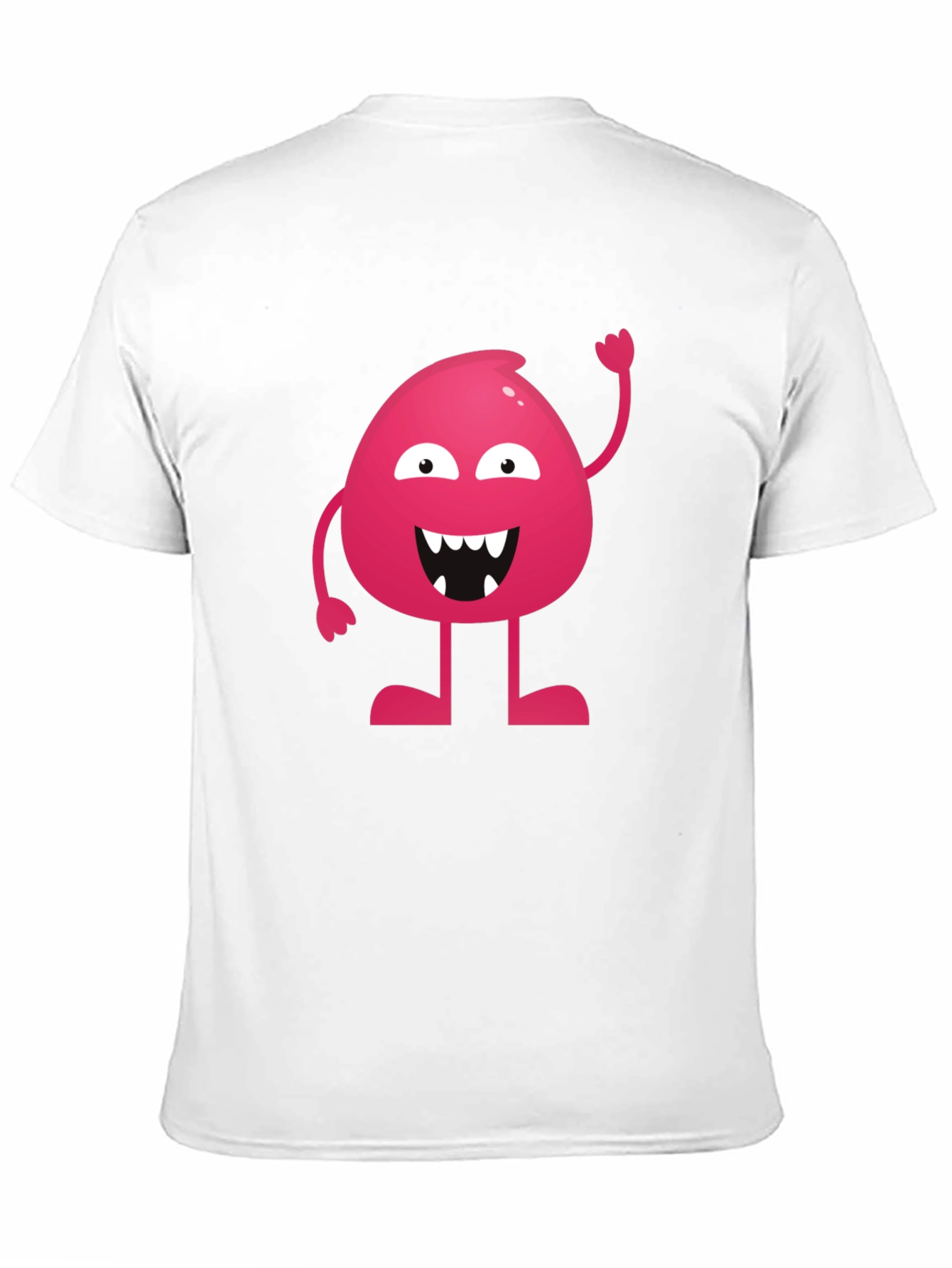 Funny Pink Monster Graphic T-Shirt - Black