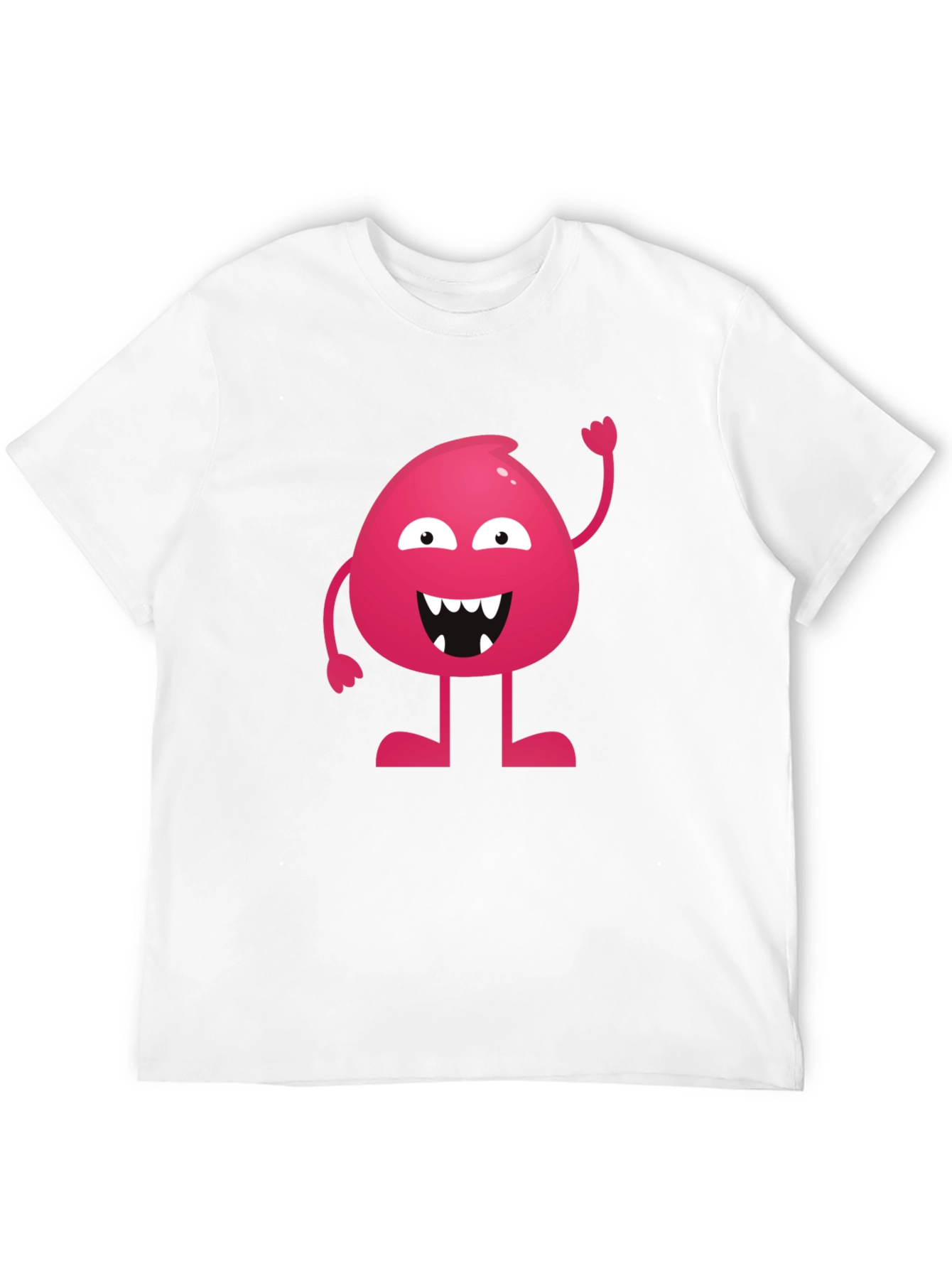 Funny Pink Monster Graphic T-Shirt - Black