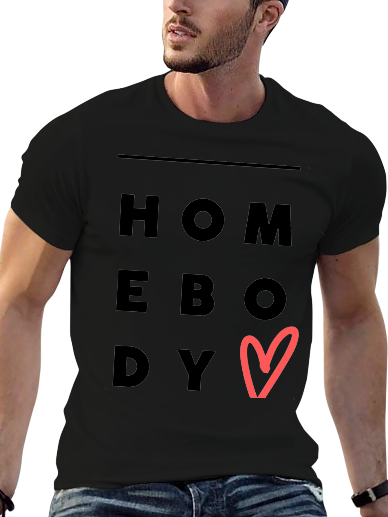 Homebody Heart Graphic Tee - Trendy Casual Comfort