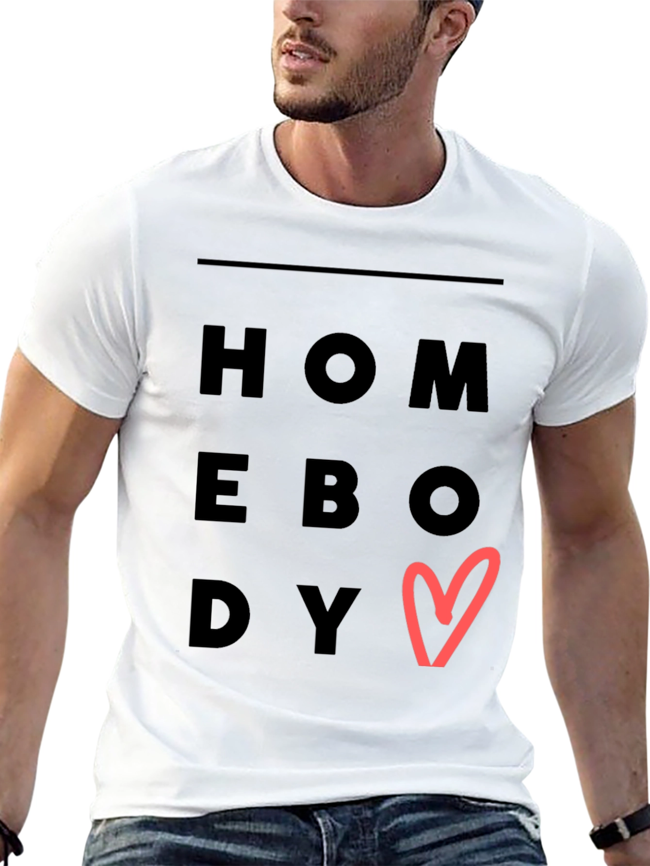 Homebody Heart Graphic Tee - Trendy Casual Comfort