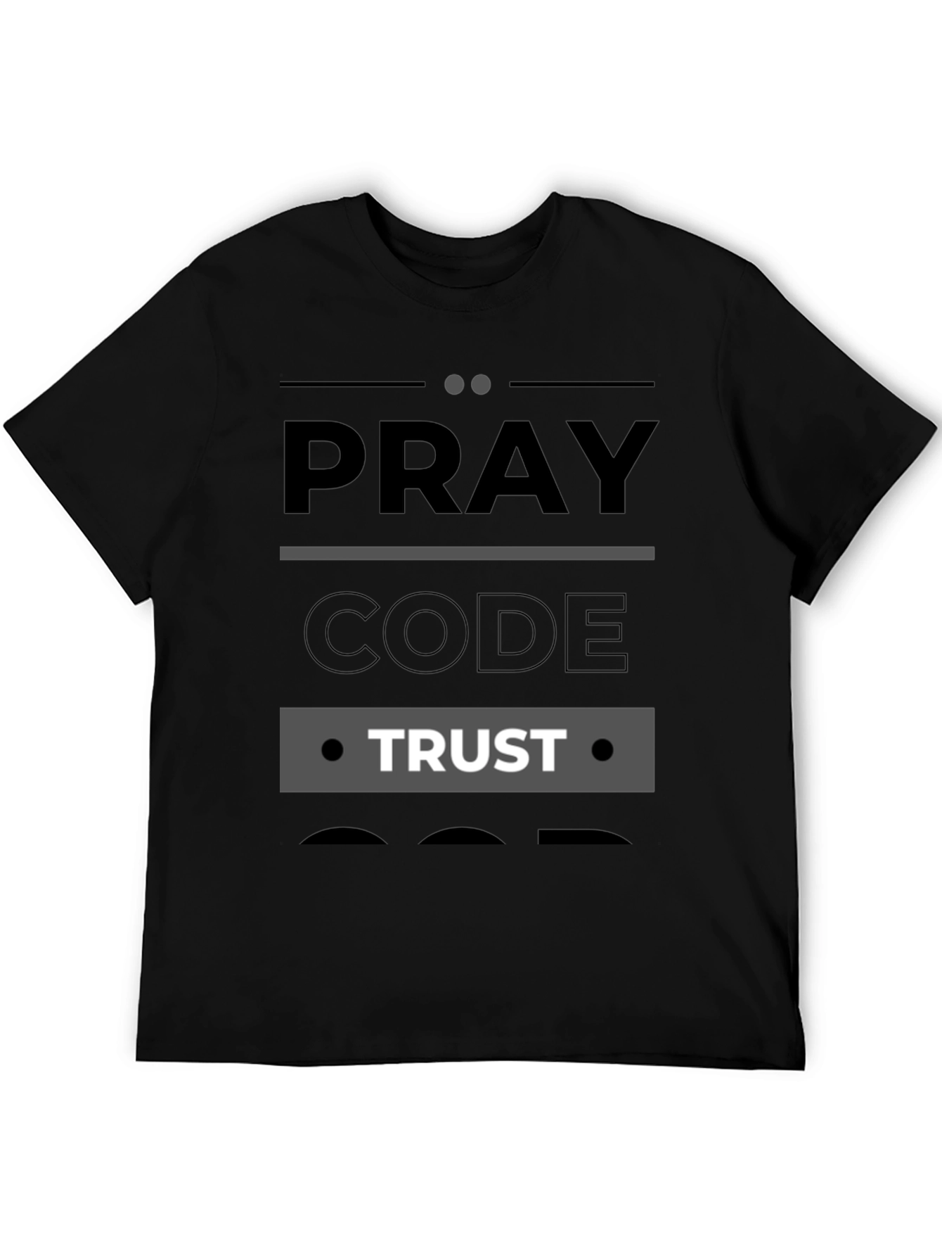 Pray Code Trust Graphic T-Shirt - Mens Black Tee