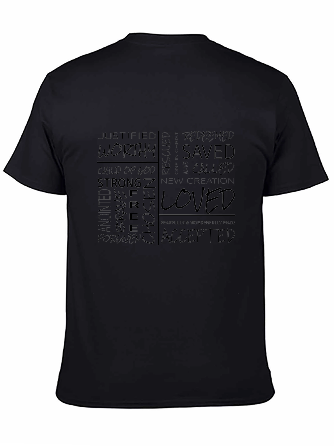 Affirmations Christian T-Shirt: Worthy Loved Saved