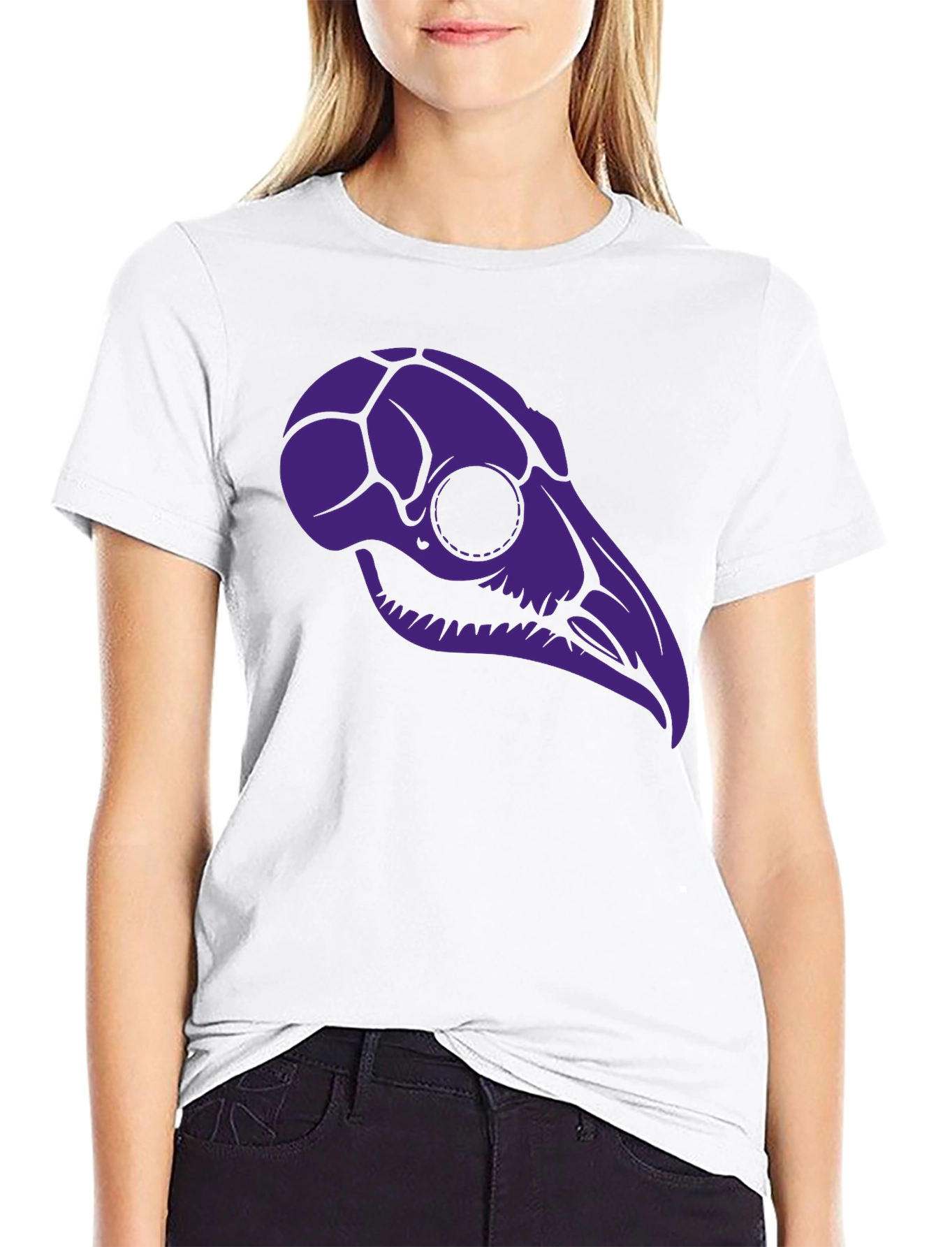 Raven Skull Graphic Tee - Black T-Shirt