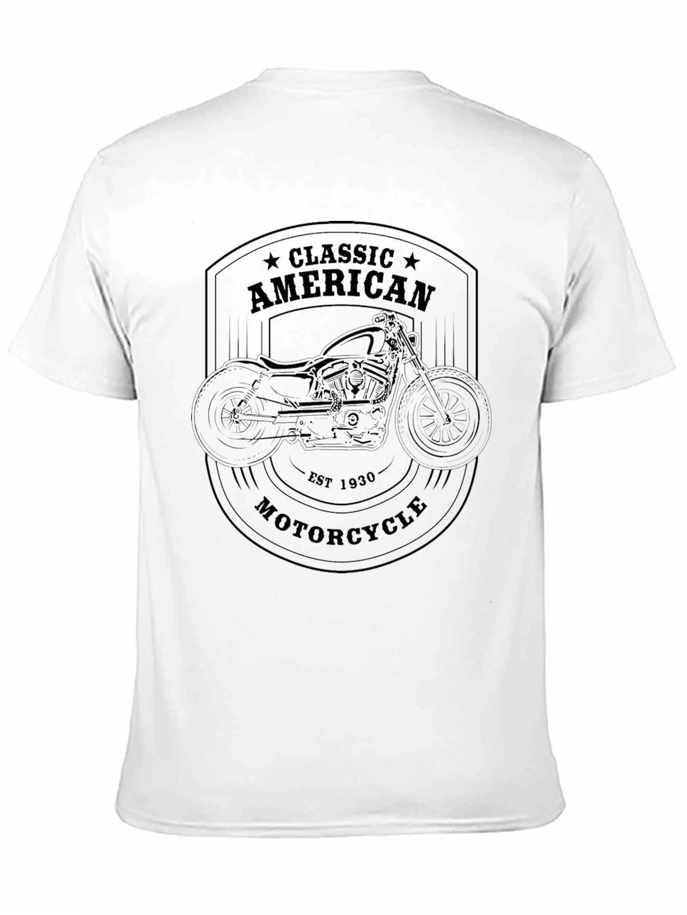 Classic American Motorcycle Graphic Tee - Black