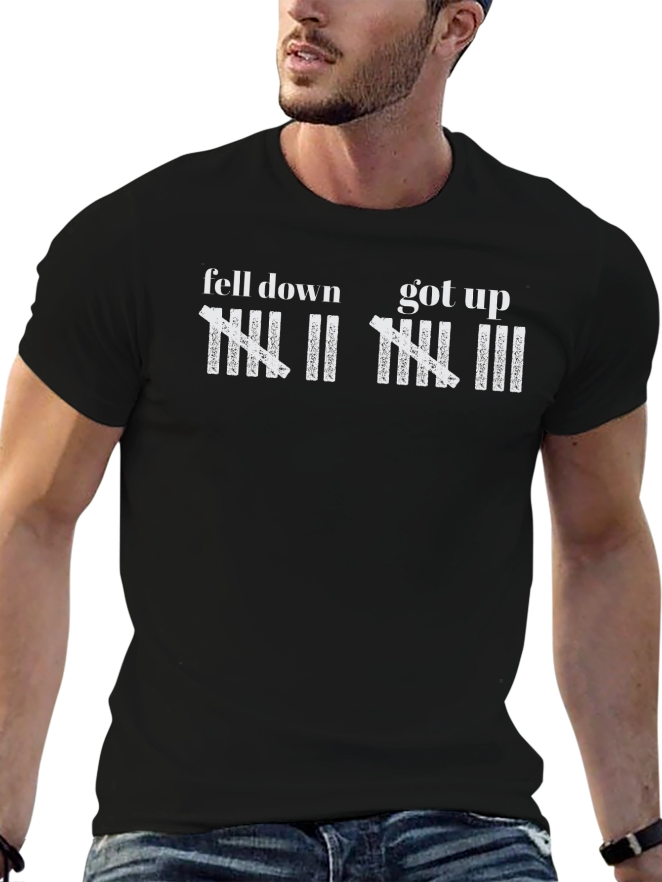 Fell Down Got Up T-Shirt Resilience Graphic Tee